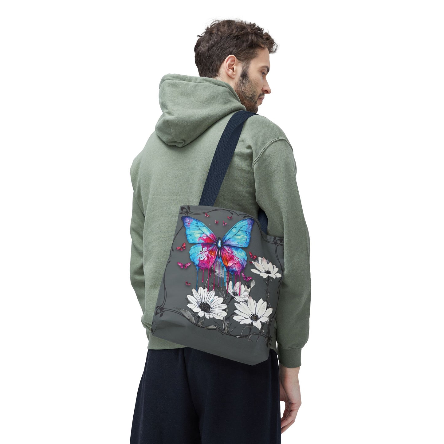 Painted Butterfly in Black and White Tote Bag