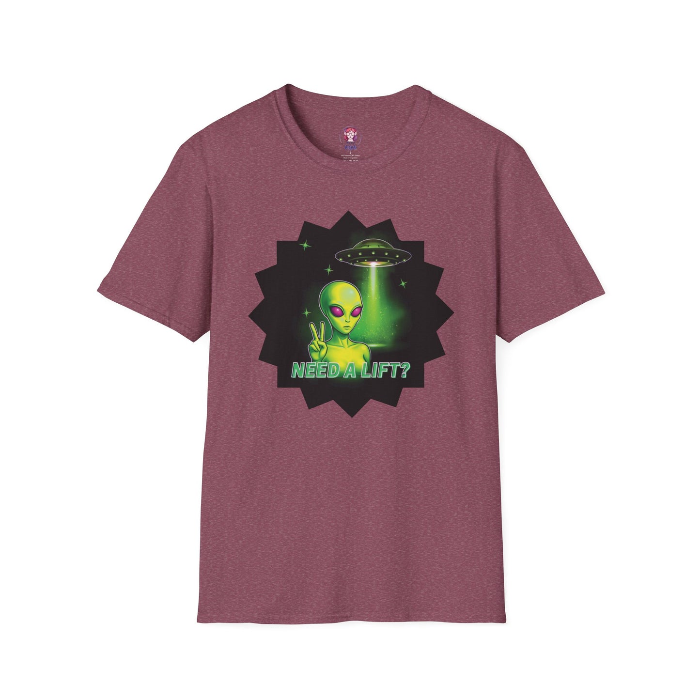 Cool Alien Peace Sign - Need a Lift - Unisex Softstyle T-Shirt