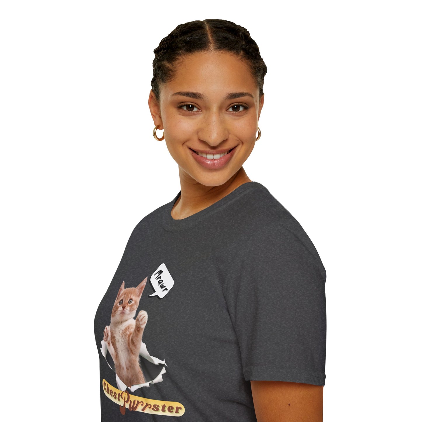 Cute Kitten ChestPurrster Pun - Unisex Softstyle T-Shirt