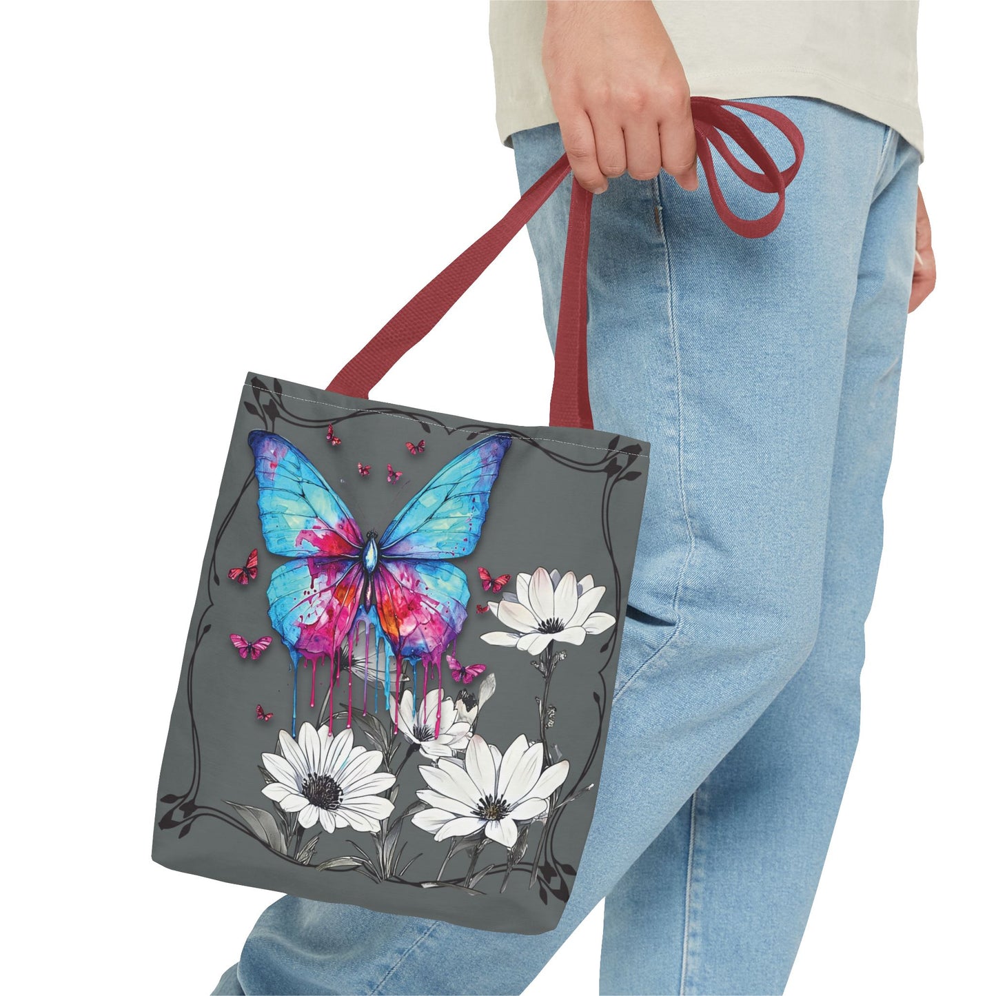 Painted Butterfly in Black and White Tote Bag
