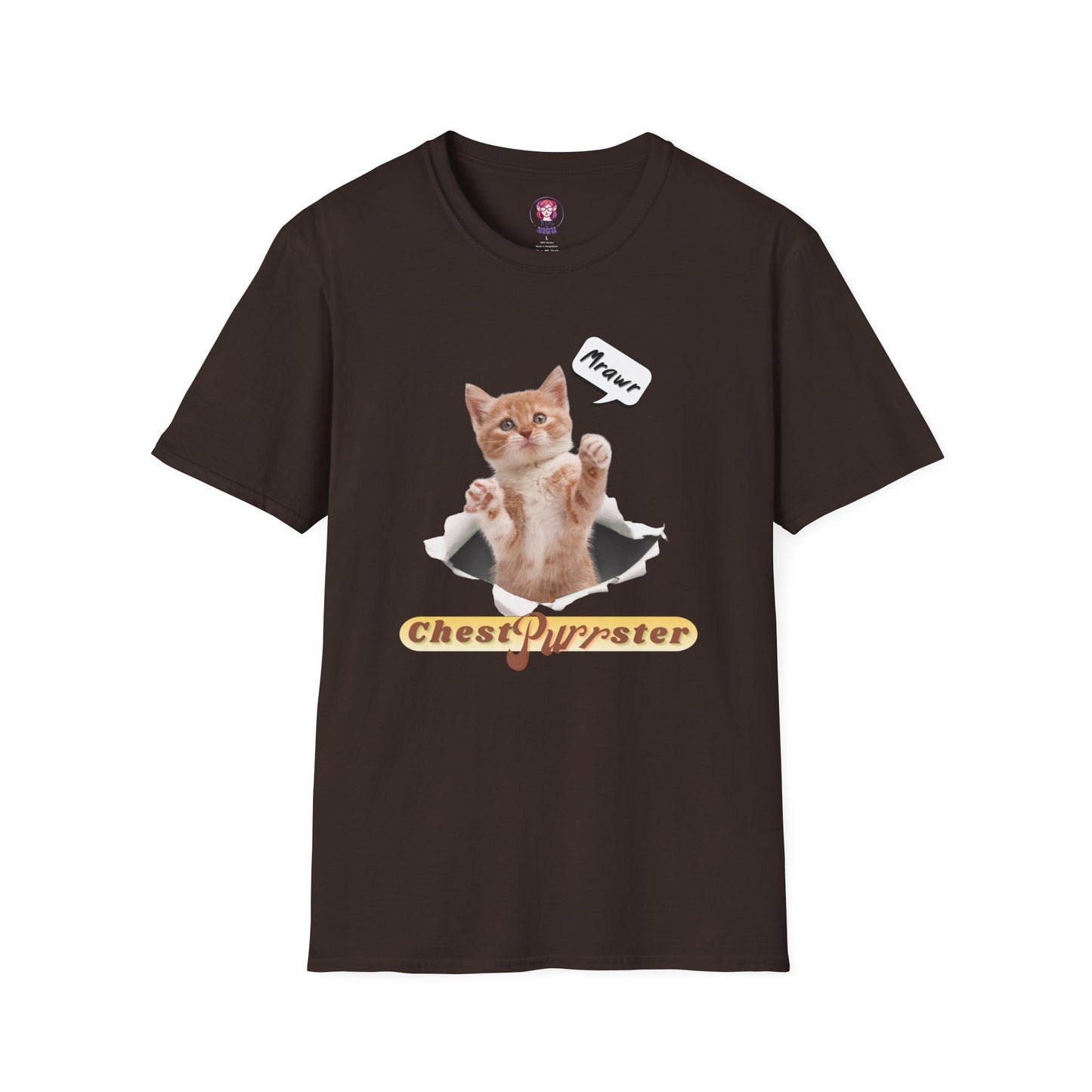 Cute Kitten ChestPurrster Pun - Unisex Softstyle T-Shirt