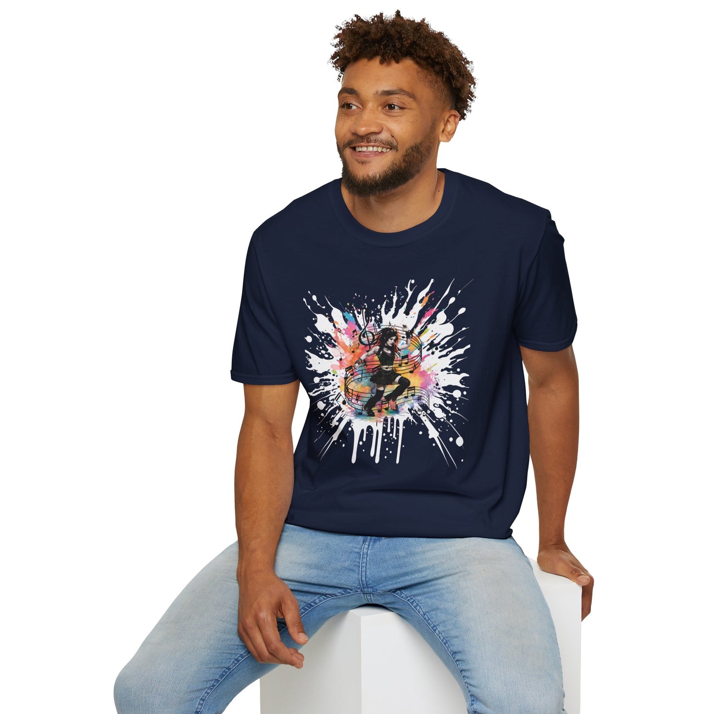 Colorful Music Brings Life Punk Dancer - Unisex Softstyle T-Shirt