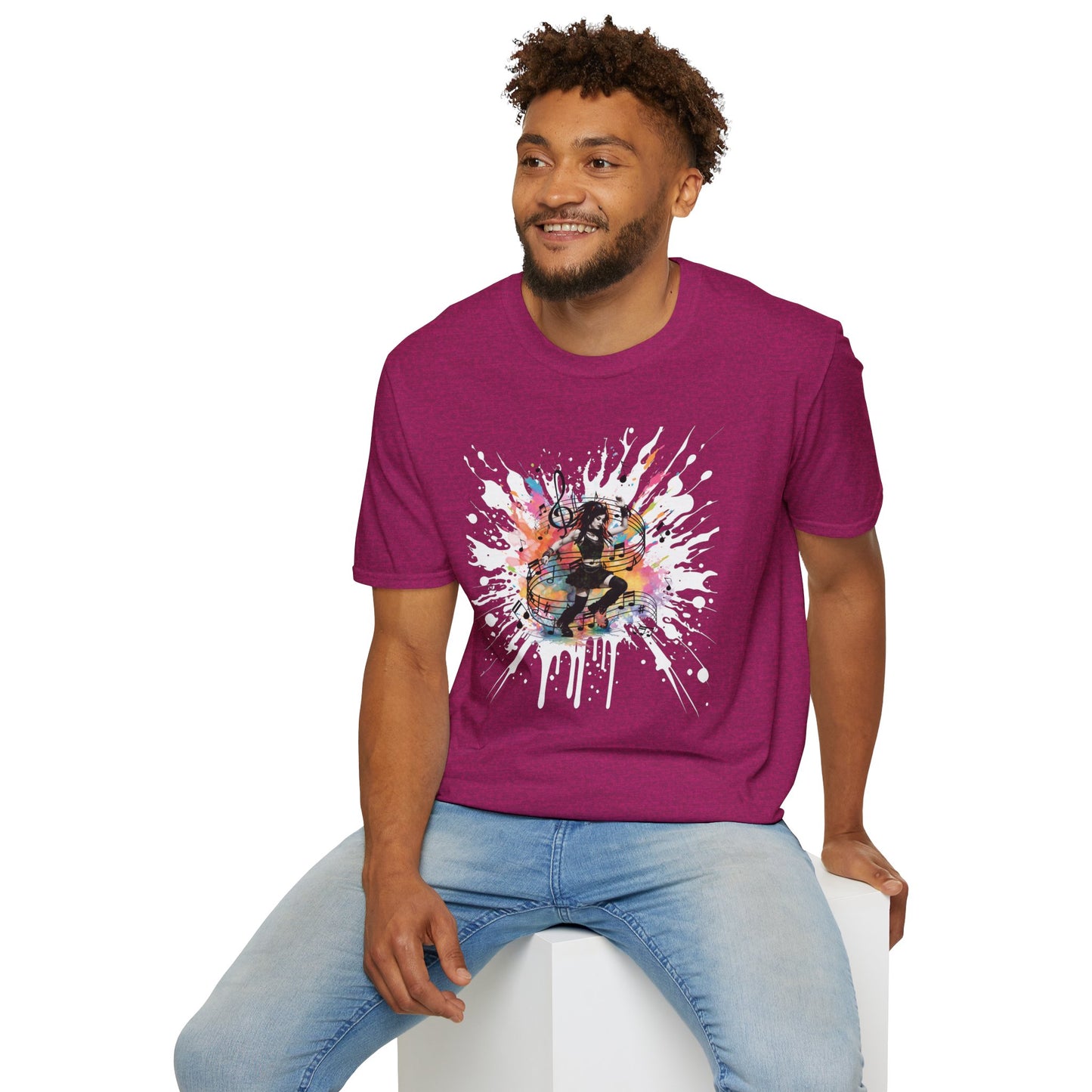Colorful Music Brings Life Punk Dancer - Unisex Softstyle T-Shirt