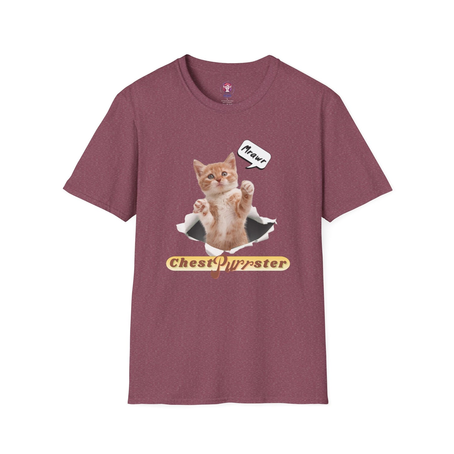 Cute Kitten ChestPurrster Pun - Unisex Softstyle T-Shirt