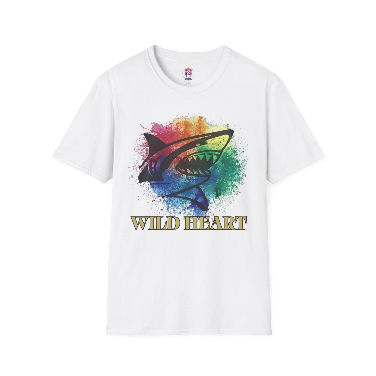 Wild Heart Collection - Shark Color Splash Unisex Softstyle Graphic T-Shirt