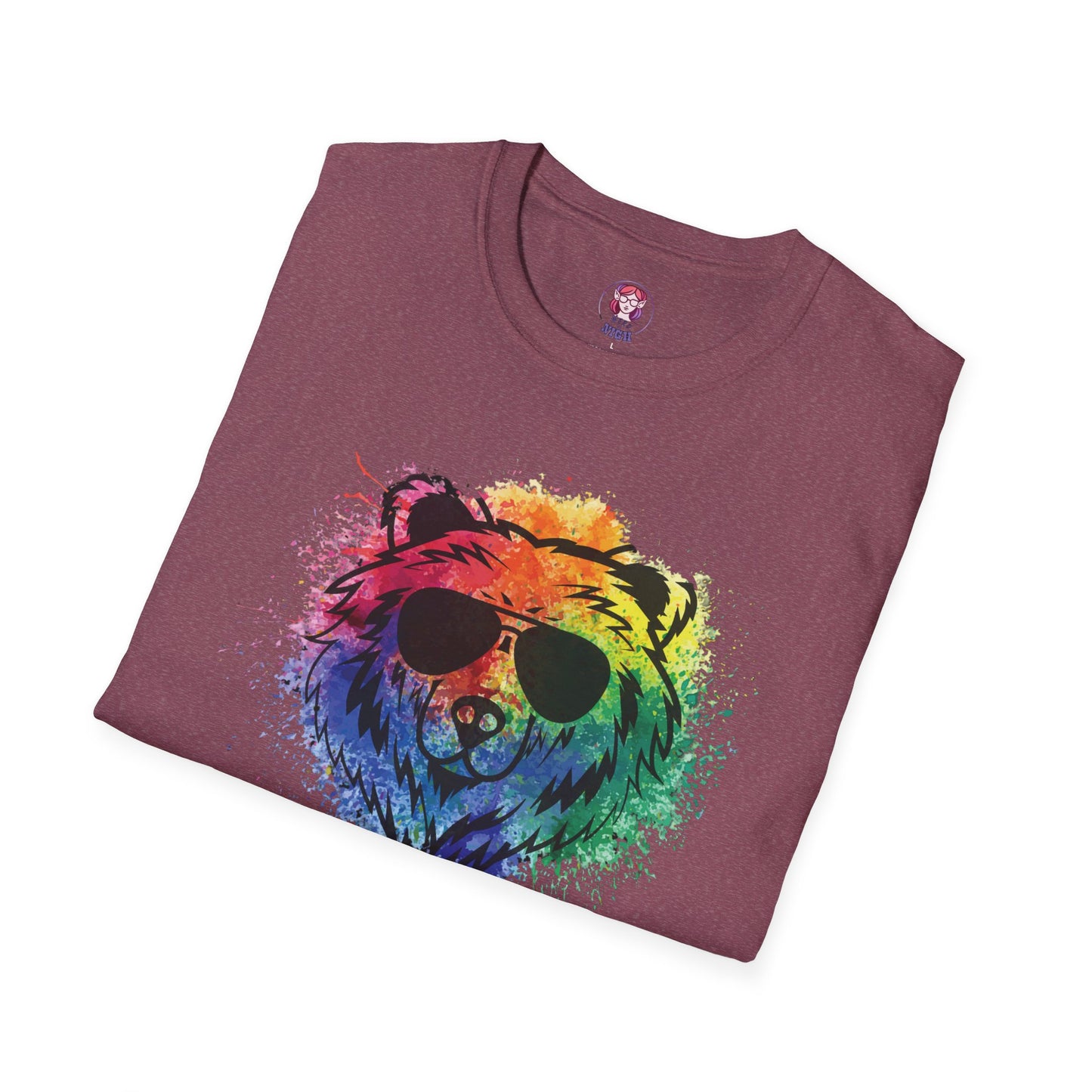 Wild Heart Collection - Bear Color Splash Unisex Softstyle Graphic T-Shirt