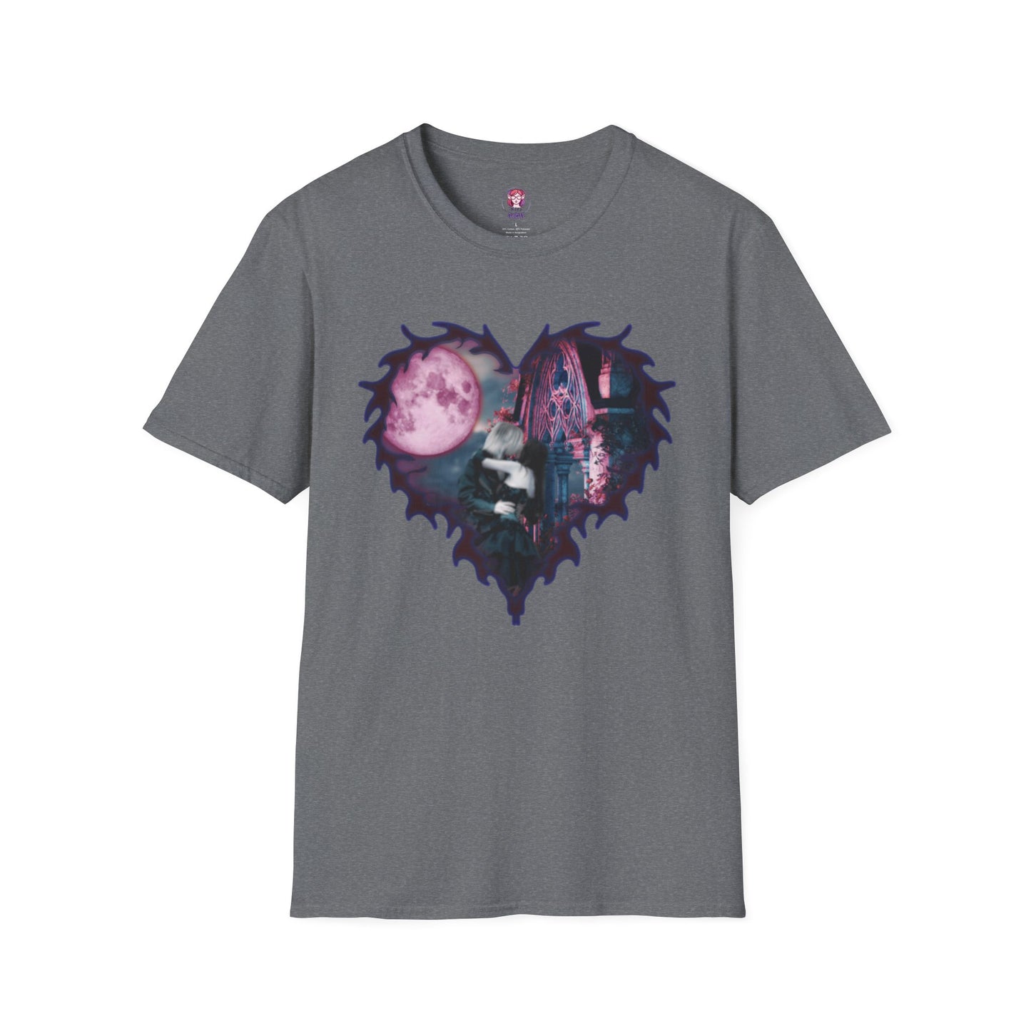 Gothic Couple Under the Moon - Unisex Softstyle T-Shirt
