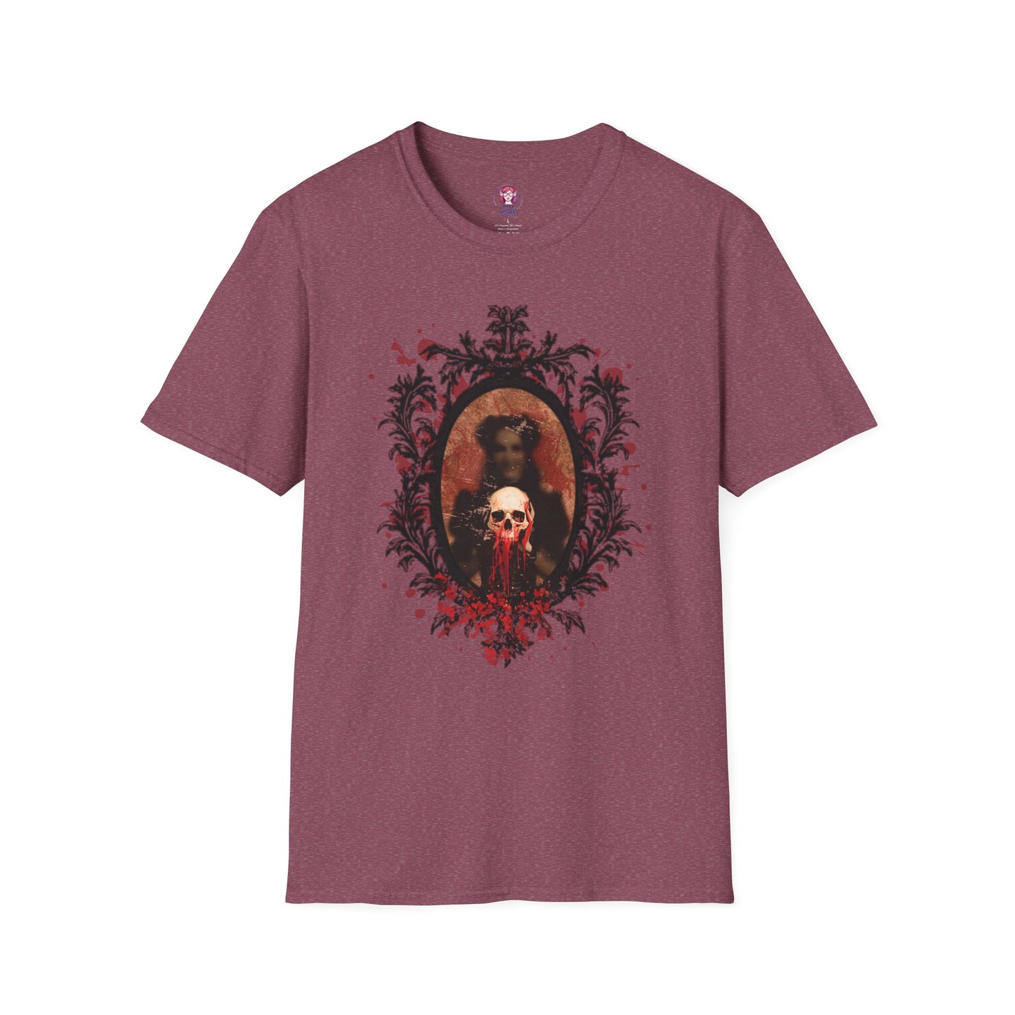 Vintage Gothic Skull Frame - Unisex Softstyle T-Shirt