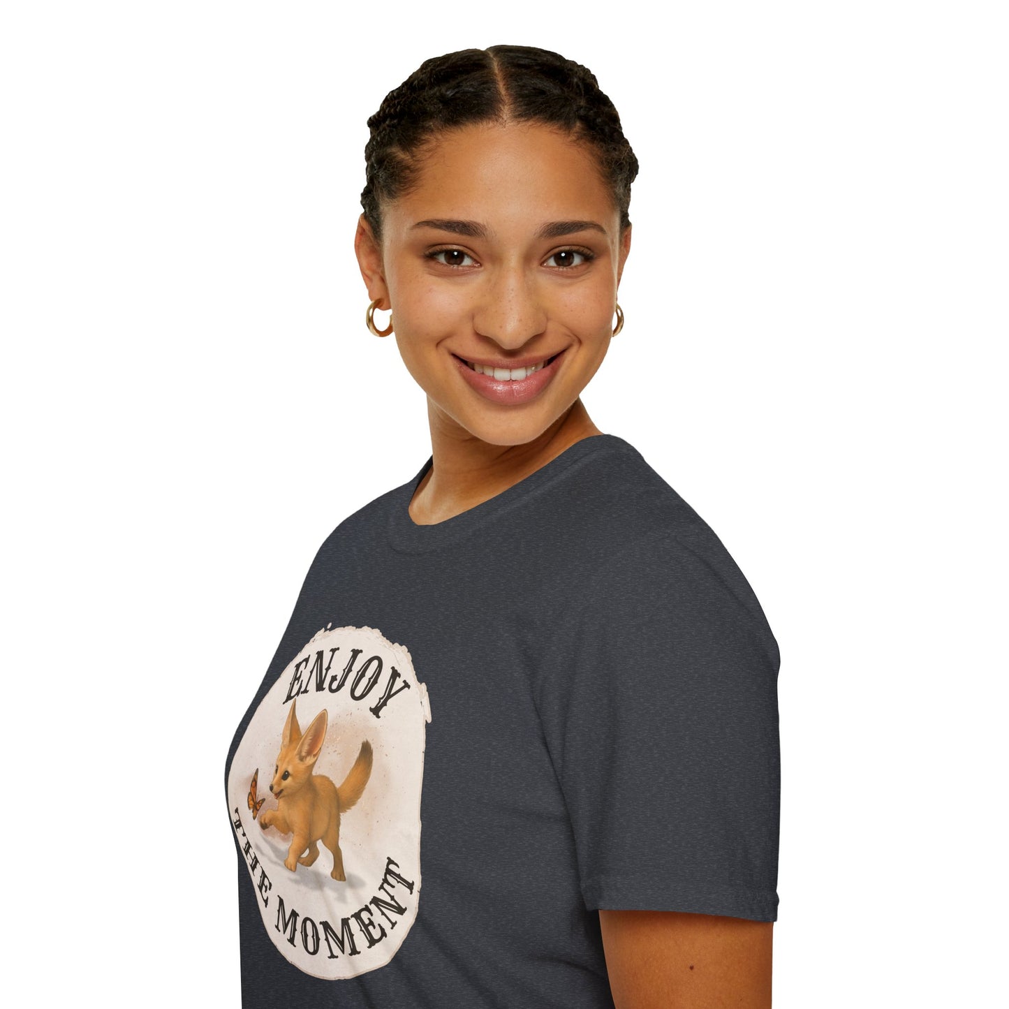 Cute Fox Enjoy the Moment - Unisex Softstyle T-Shirt