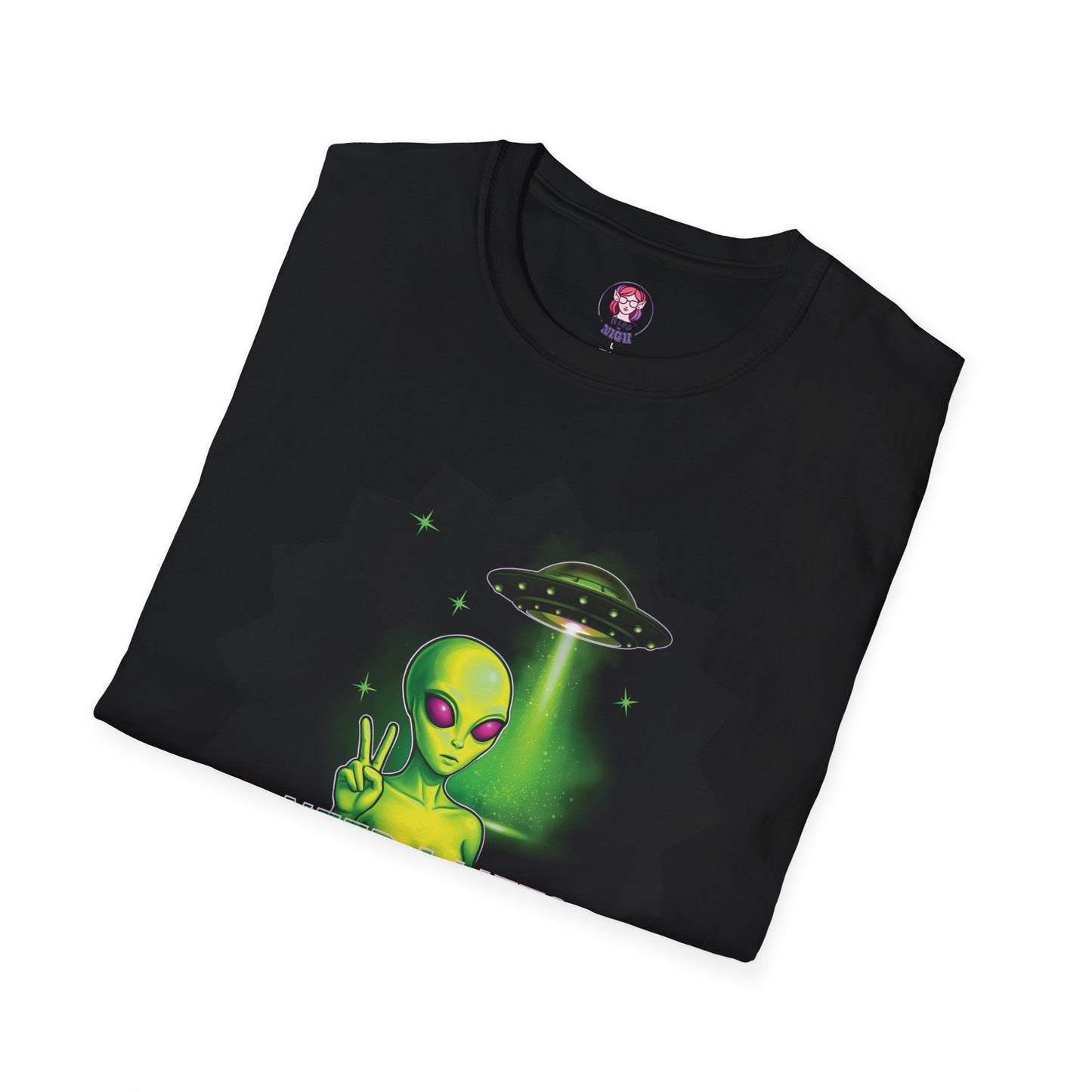 Cool Alien Peace Sign - Need a Lift - Unisex Softstyle T-Shirt