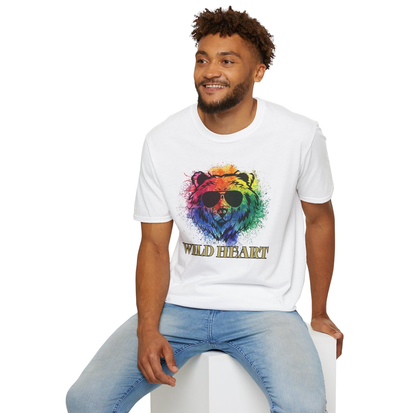 Wild Heart Collection - Bear Color Splash Unisex Softstyle Graphic T-Shirt