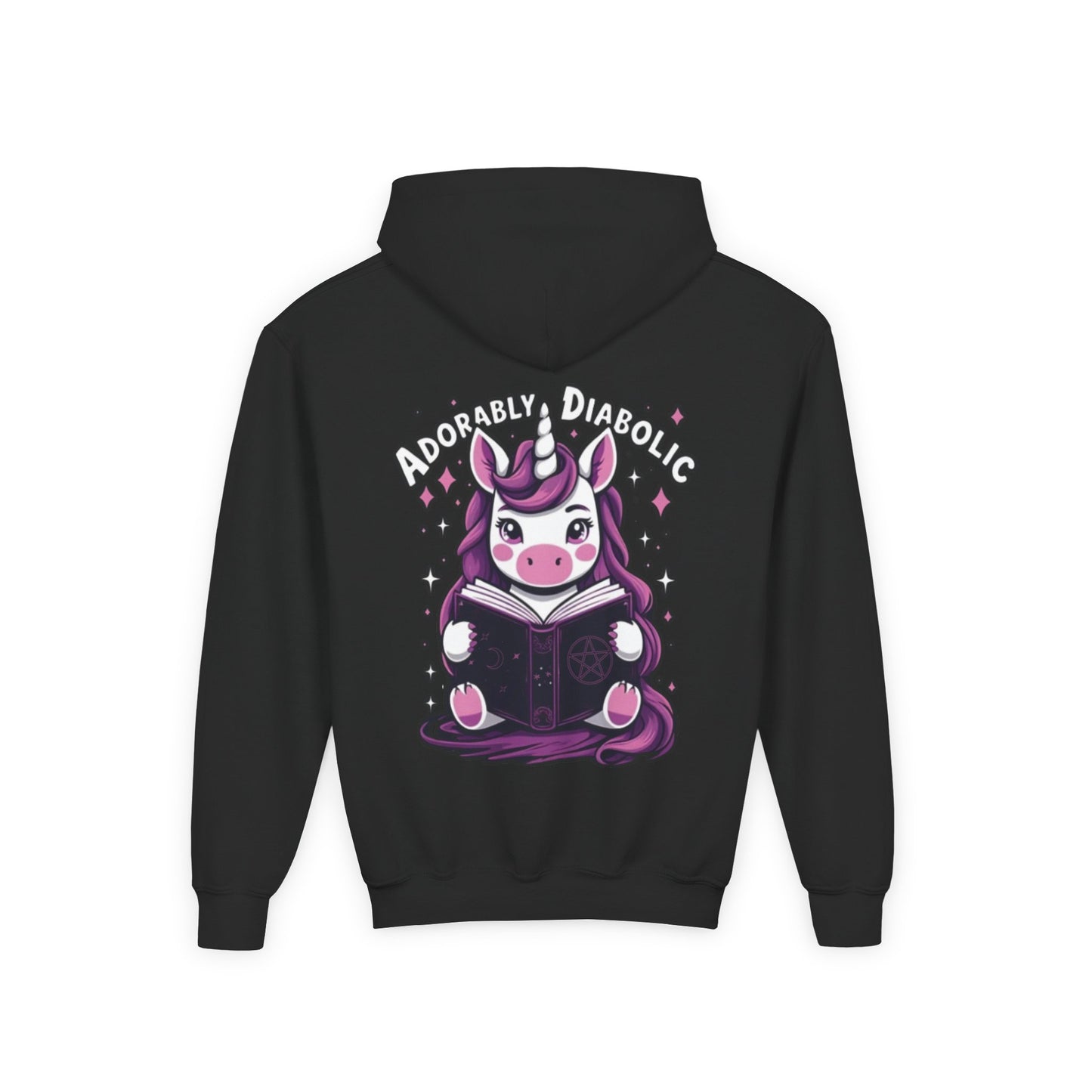 Adorably Diabolic Unicorn Magic - Youth Heavy Blend Hooded Sweatshirt
