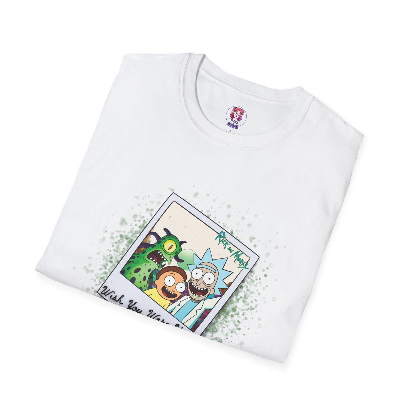 Rick & Morty Polaroid - Wish You Were Here - Unisex Softstyle T-Shirt