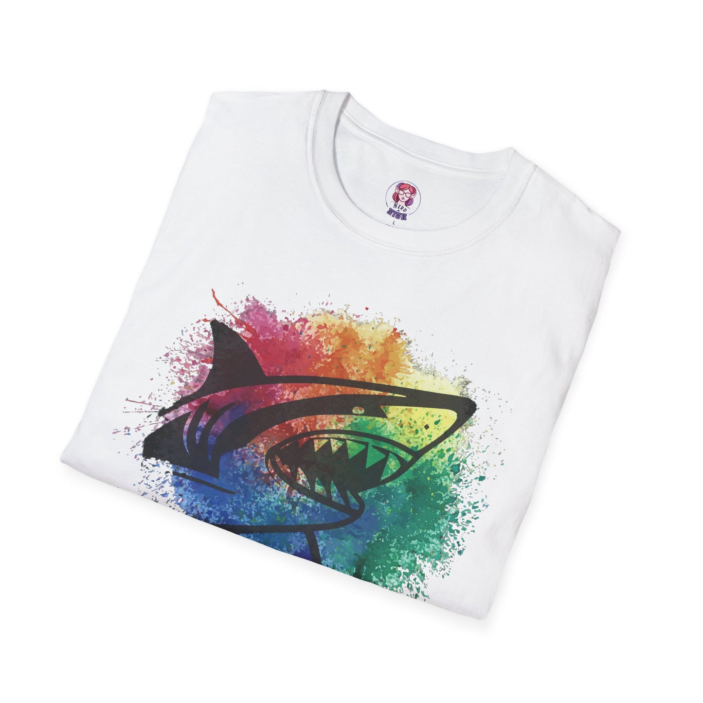 Wild Heart Collection - Shark Color Splash Unisex Softstyle Graphic T-Shirt