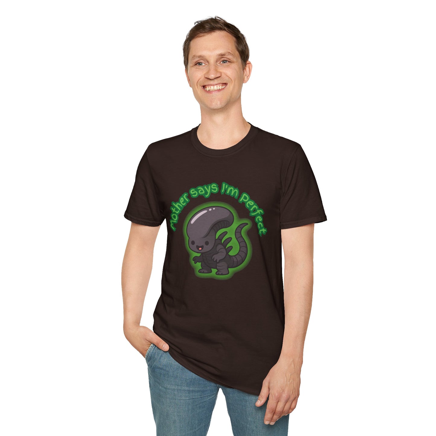 Alien Cute Xenomorph I'm Perfect - Unisex Softstyle T-Shirt