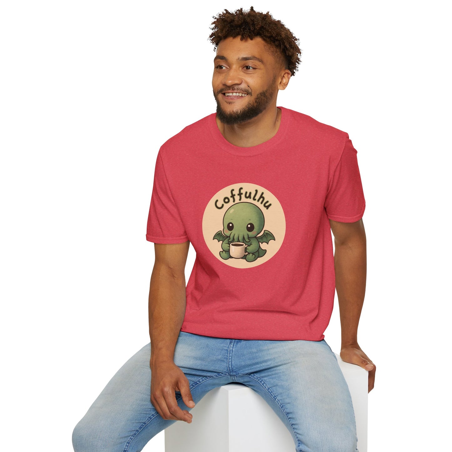 Cthulhu Coffulhu Coffee Pun - Unisex Softstyle T-Shirt