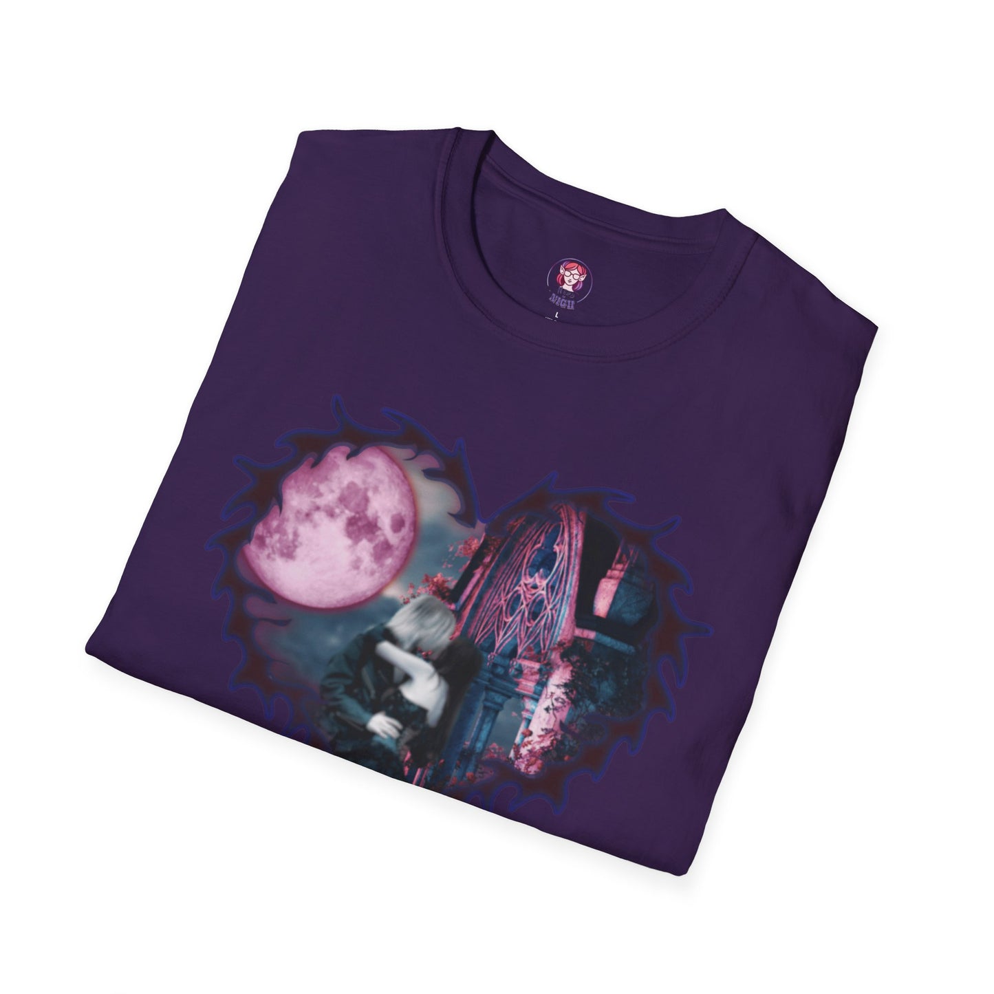 Gothic Couple Under the Moon - Unisex Softstyle T-Shirt