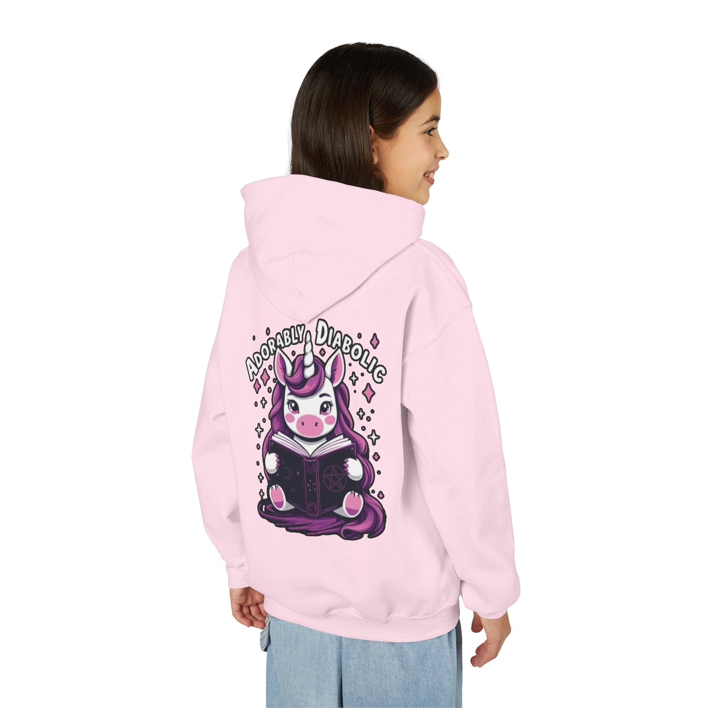 Adorably Diabolic Unicorn Magic - Youth Heavy Blend Hooded Sweatshirt