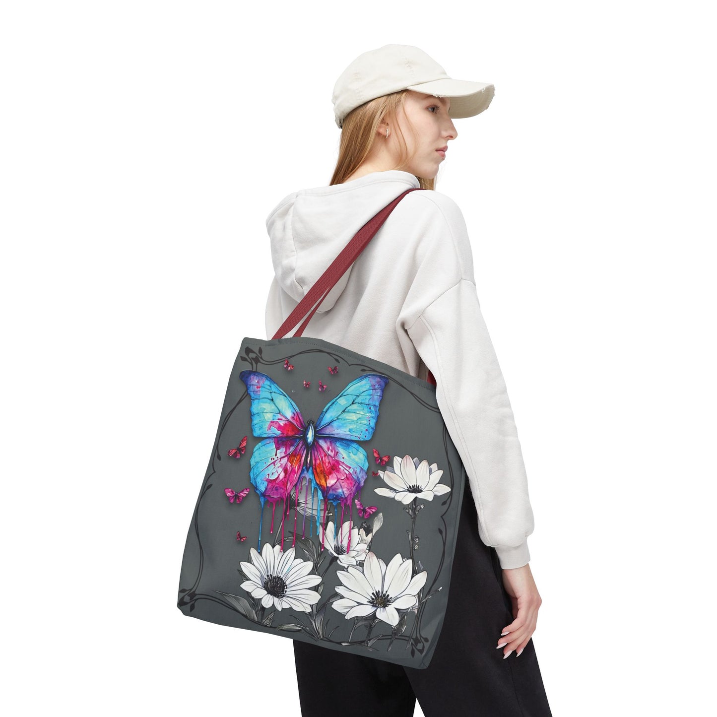 Painted Butterfly in Black and White Tote Bag