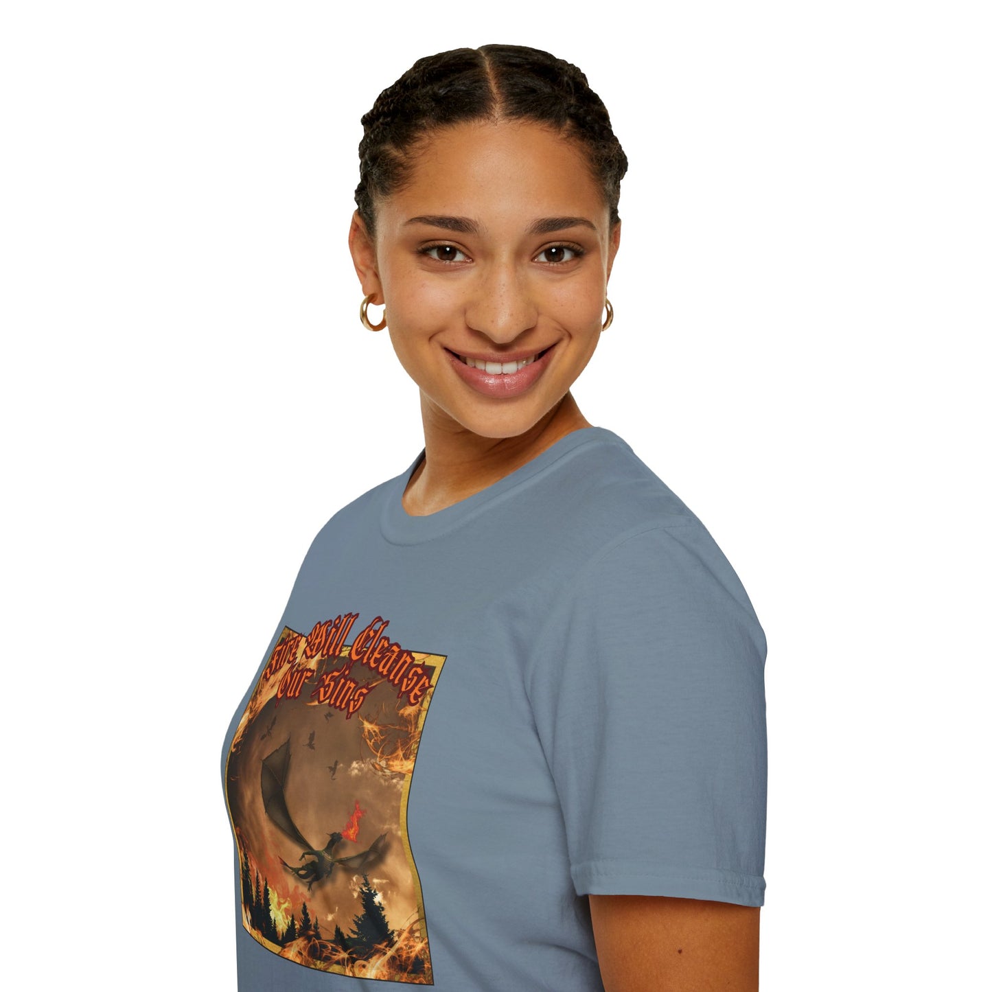 Dragon Attacking - Fire Will Cleanse Our Sins - Unisex Softstyle T-Shirt
