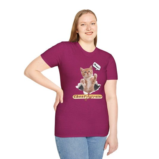 Cute Kitten ChestPurrster Pun - Unisex Softstyle T-Shirt