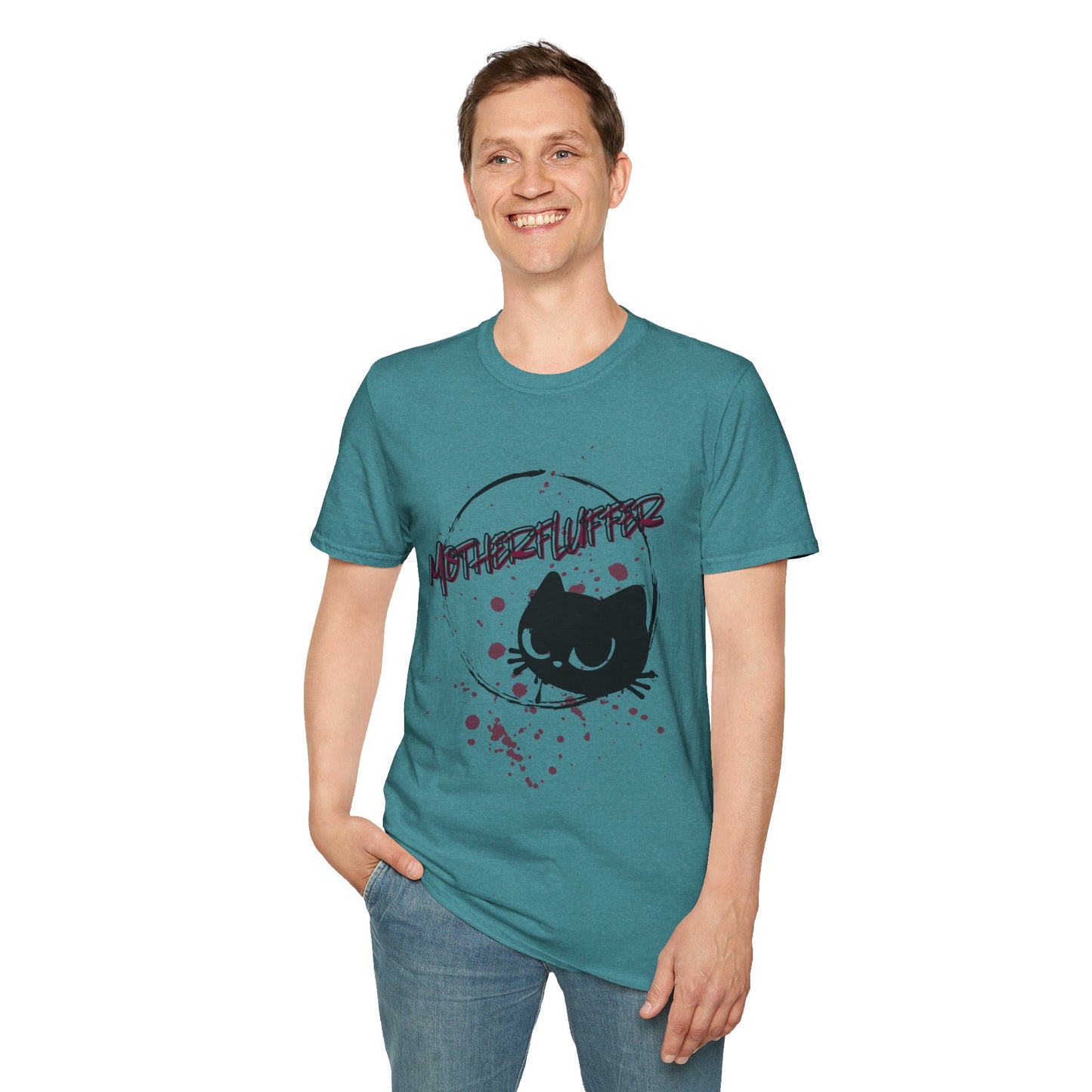 Motherfluffer Color Cat - Unisex Softstyle T-Shirt