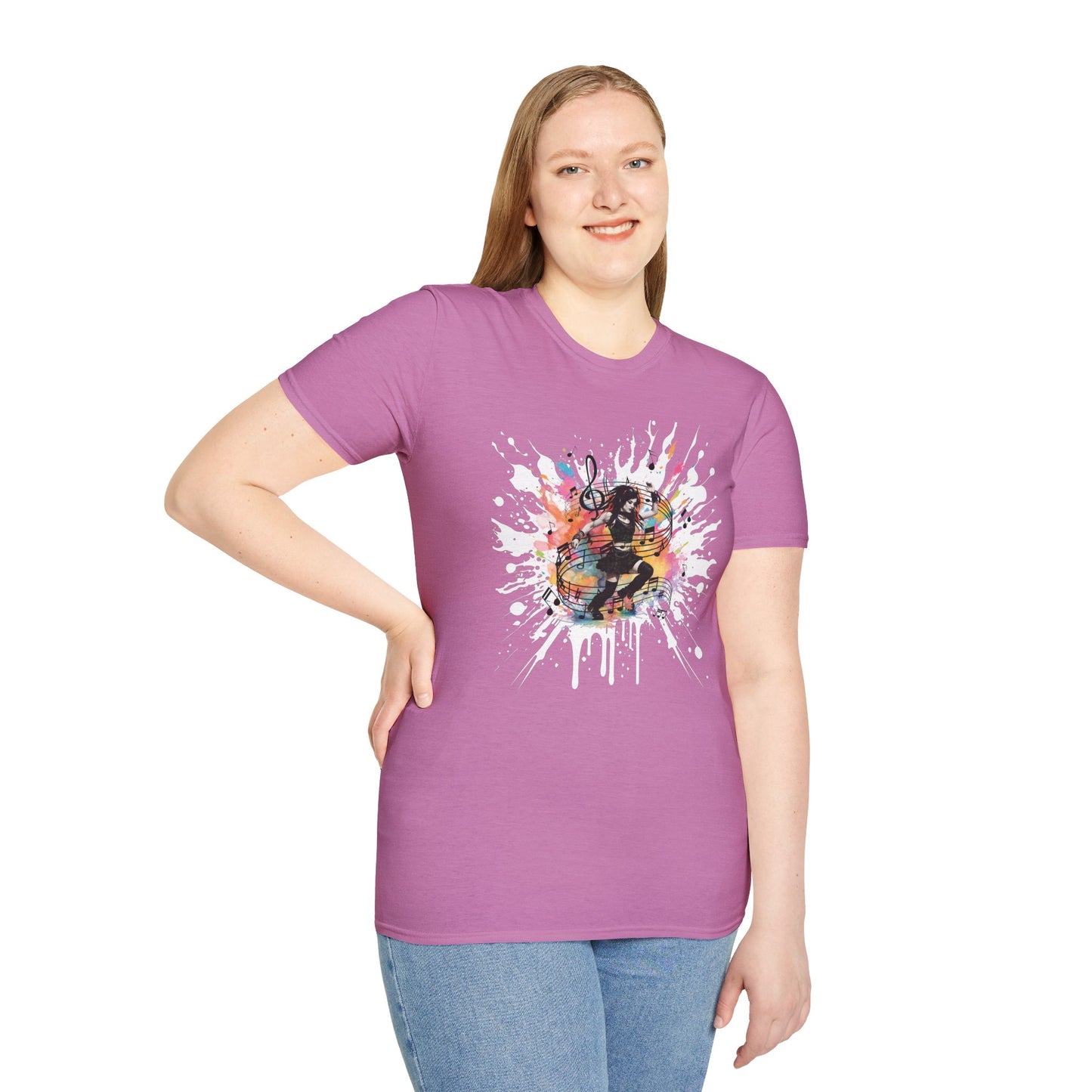 Colorful Music Brings Life Punk Dancer - Unisex Softstyle T-Shirt