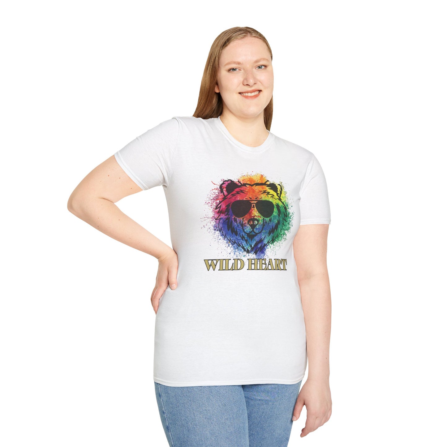 Wild Heart Collection - Bear Color Splash Unisex Softstyle Graphic T-Shirt
