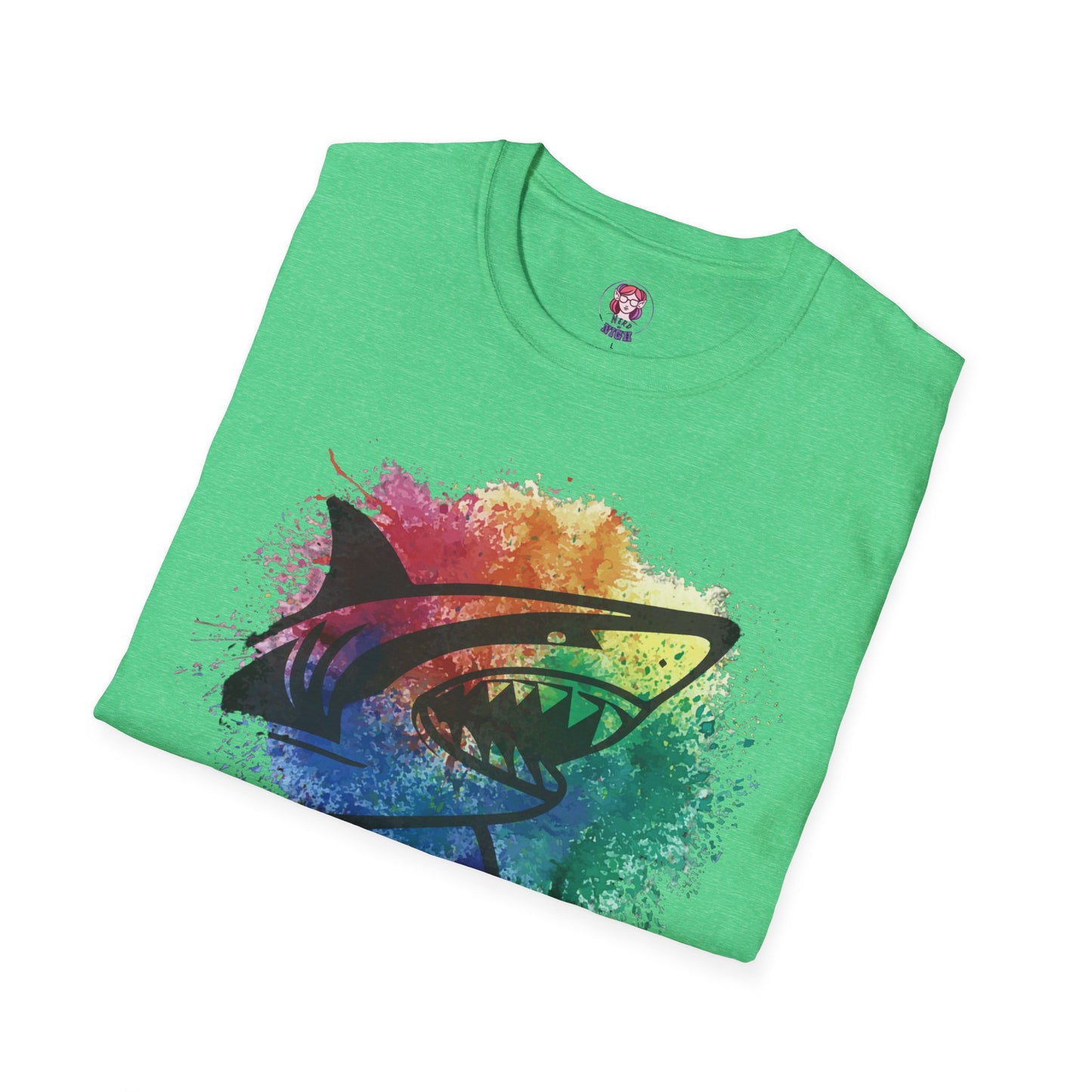 Wild Heart Collection - Shark Color Splash Unisex Softstyle Graphic T-Shirt