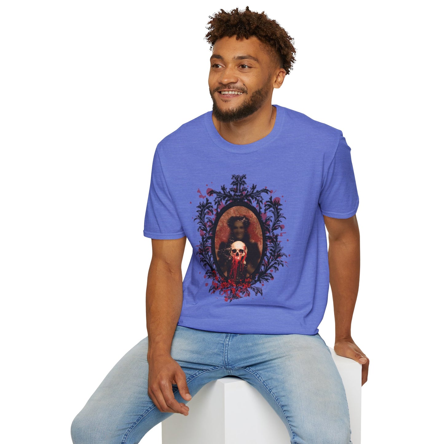Vintage Gothic Skull Frame - Unisex Softstyle T-Shirt