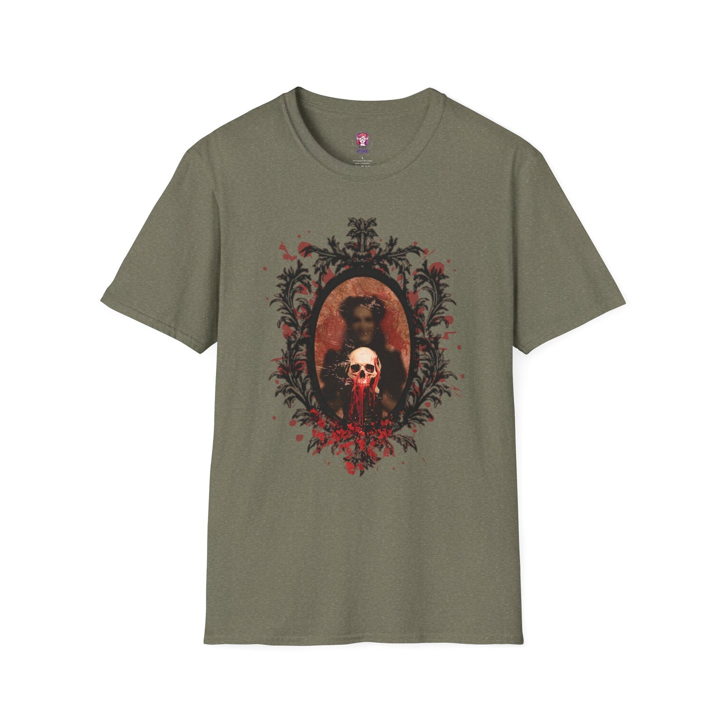 Vintage Gothic Skull Frame - Unisex Softstyle T-Shirt