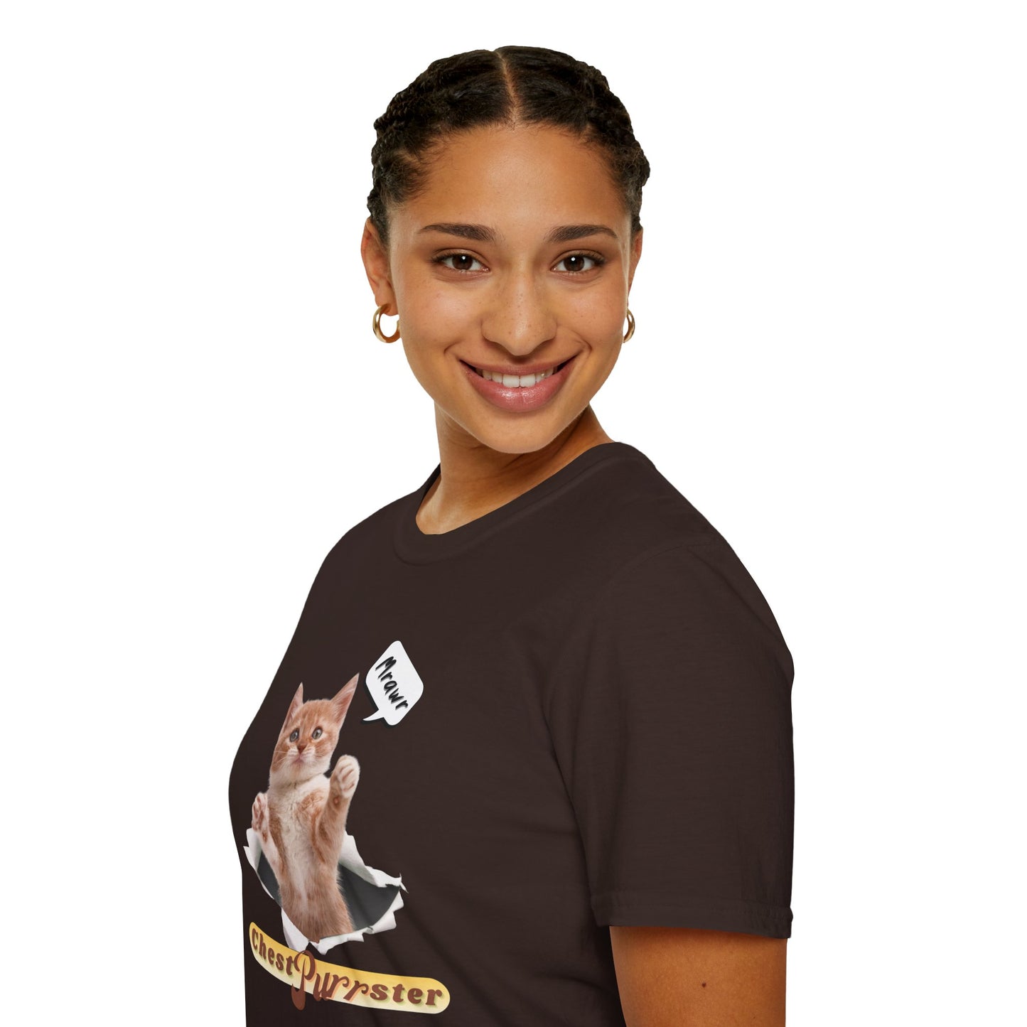 Cute Kitten ChestPurrster Pun - Unisex Softstyle T-Shirt