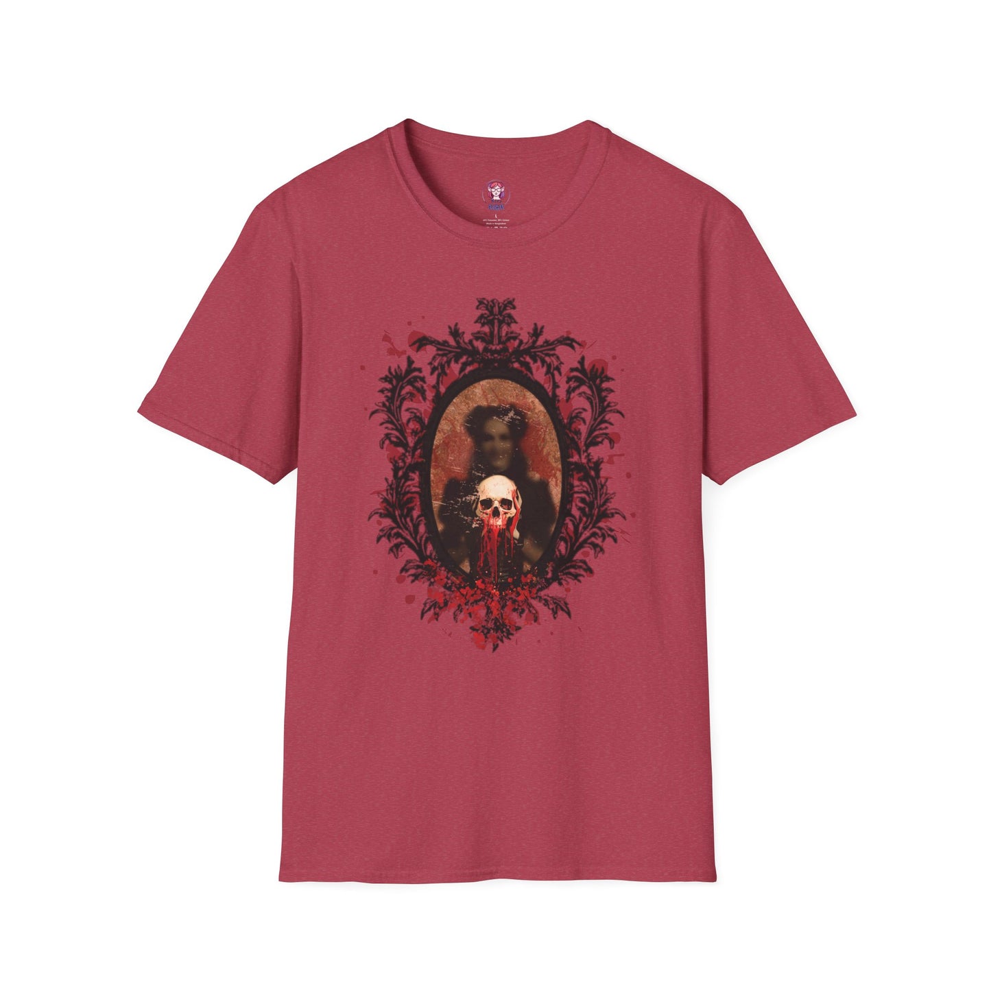 Vintage Gothic Skull Frame - Unisex Softstyle T-Shirt