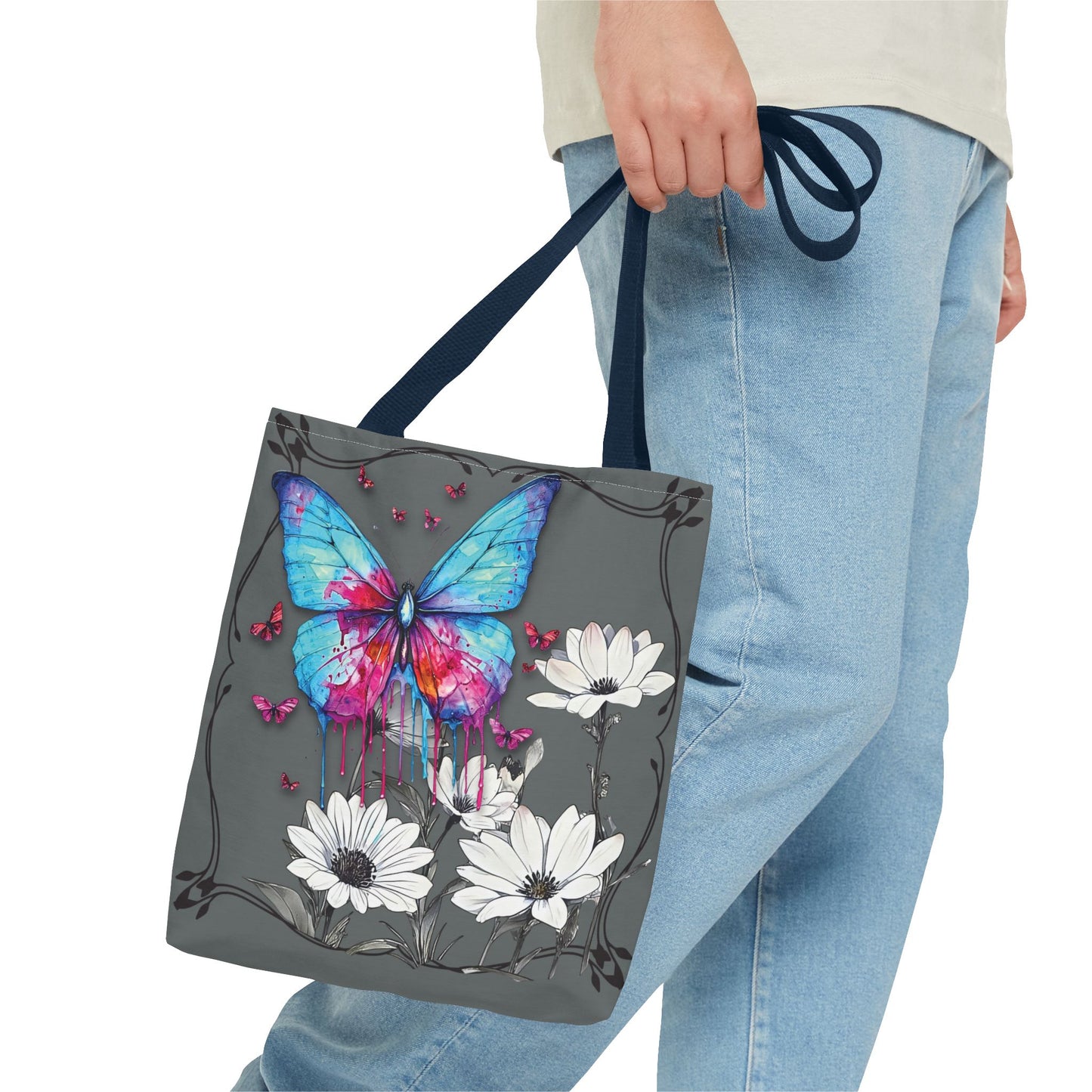 Painted Butterfly in Black and White Tote Bag