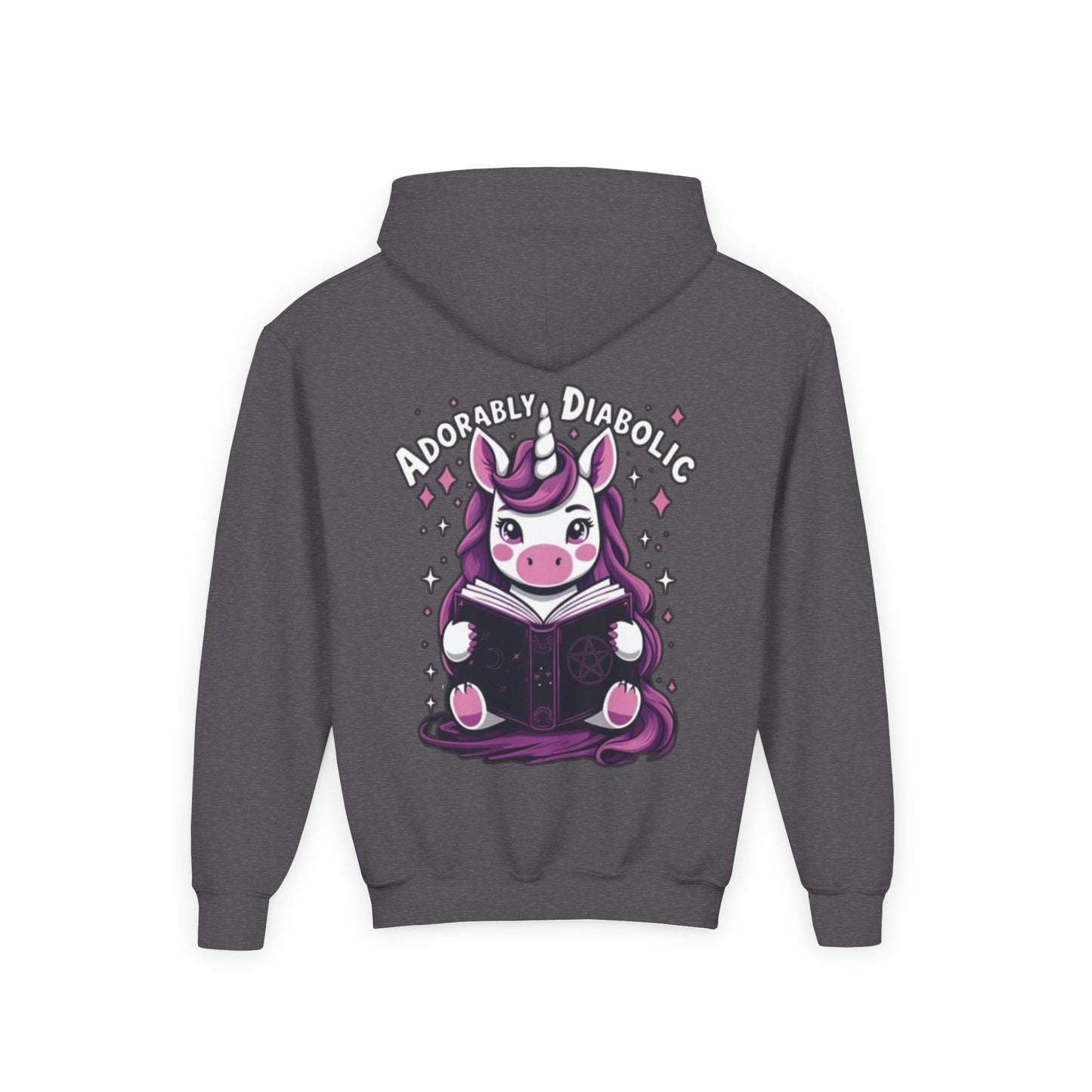 Adorably Diabolic Unicorn Magic - Youth Heavy Blend Hooded Sweatshirt