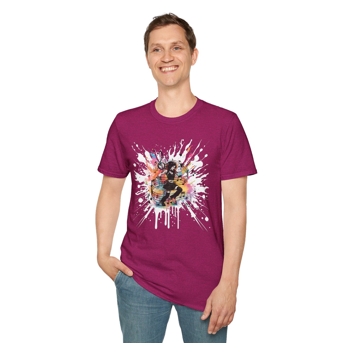 Colorful Music Brings Life Punk Dancer - Unisex Softstyle T-Shirt