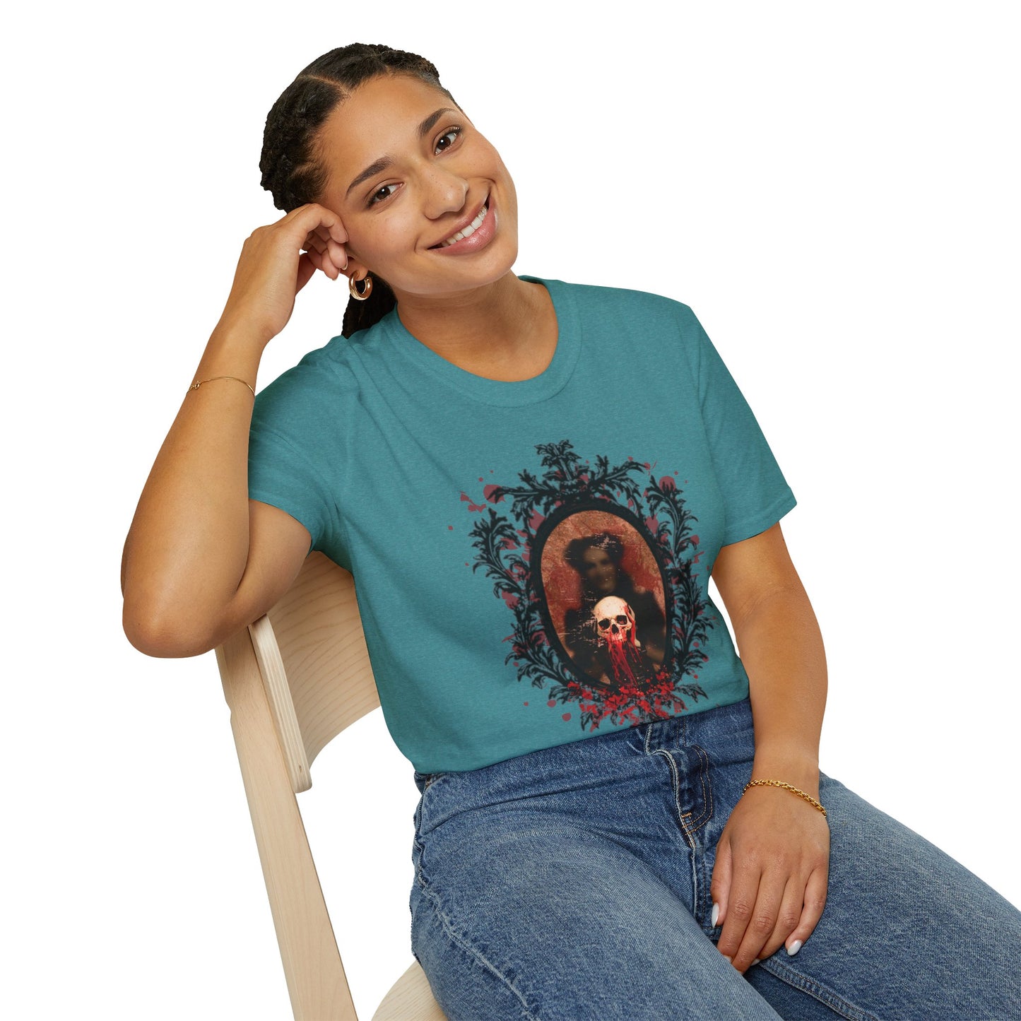 Vintage Gothic Skull Frame - Unisex Softstyle T-Shirt