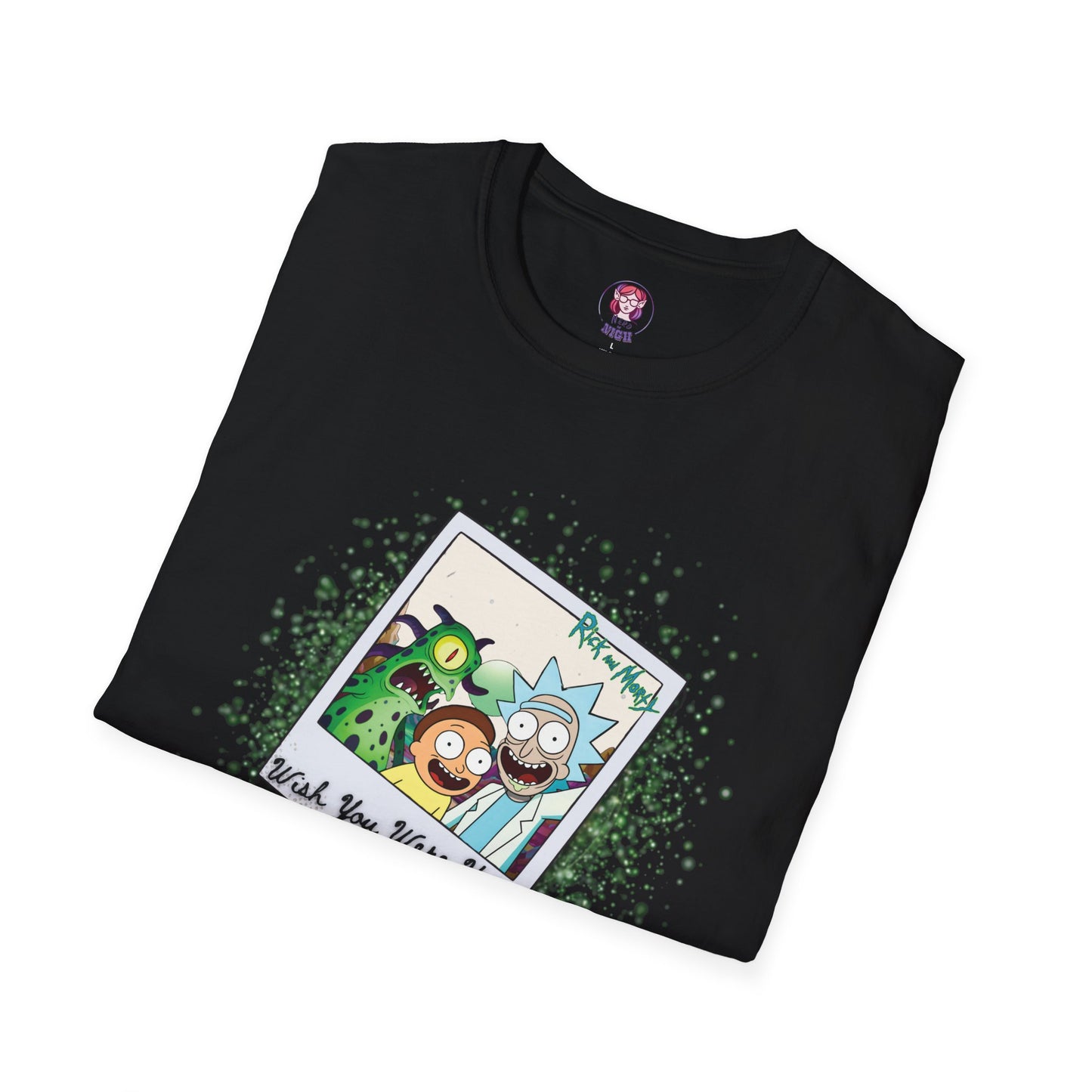 Rick & Morty Polaroid - Wish You Were Here - Unisex Softstyle T-Shirt