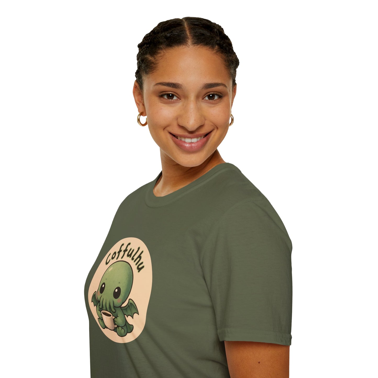 Cthulhu Coffulhu Coffee Pun - Unisex Softstyle T-Shirt