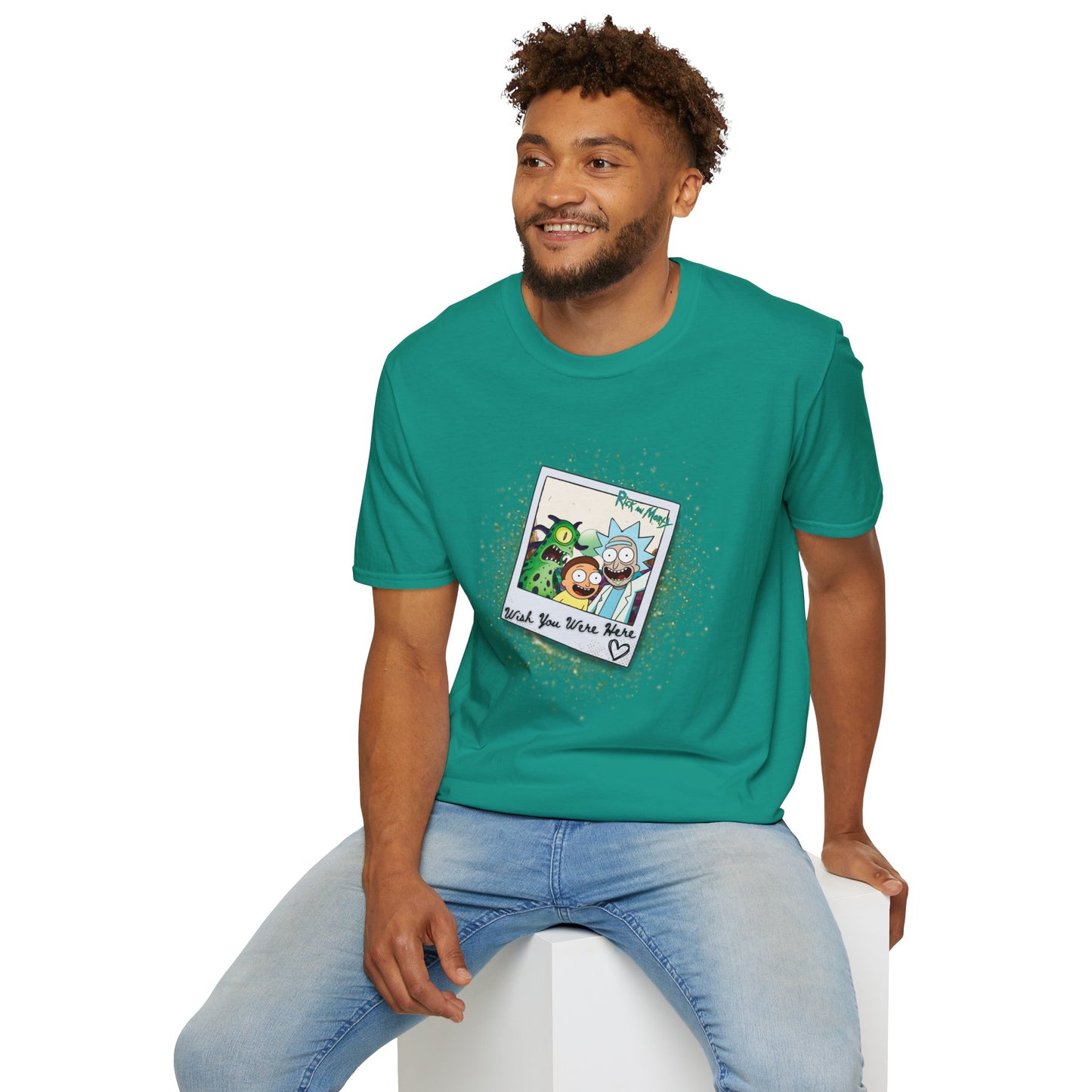 Rick & Morty Polaroid - Wish You Were Here - Unisex Softstyle T-Shirt