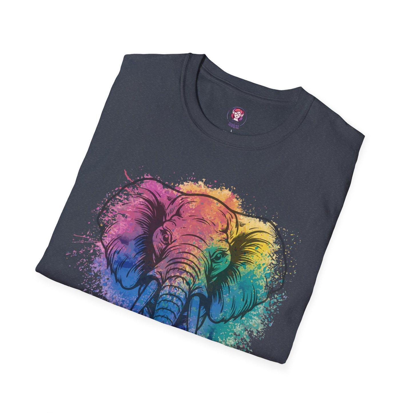 Wild Heart Collection - Elephant Color Splash Unisex Softstyle Graphic T-Shirt