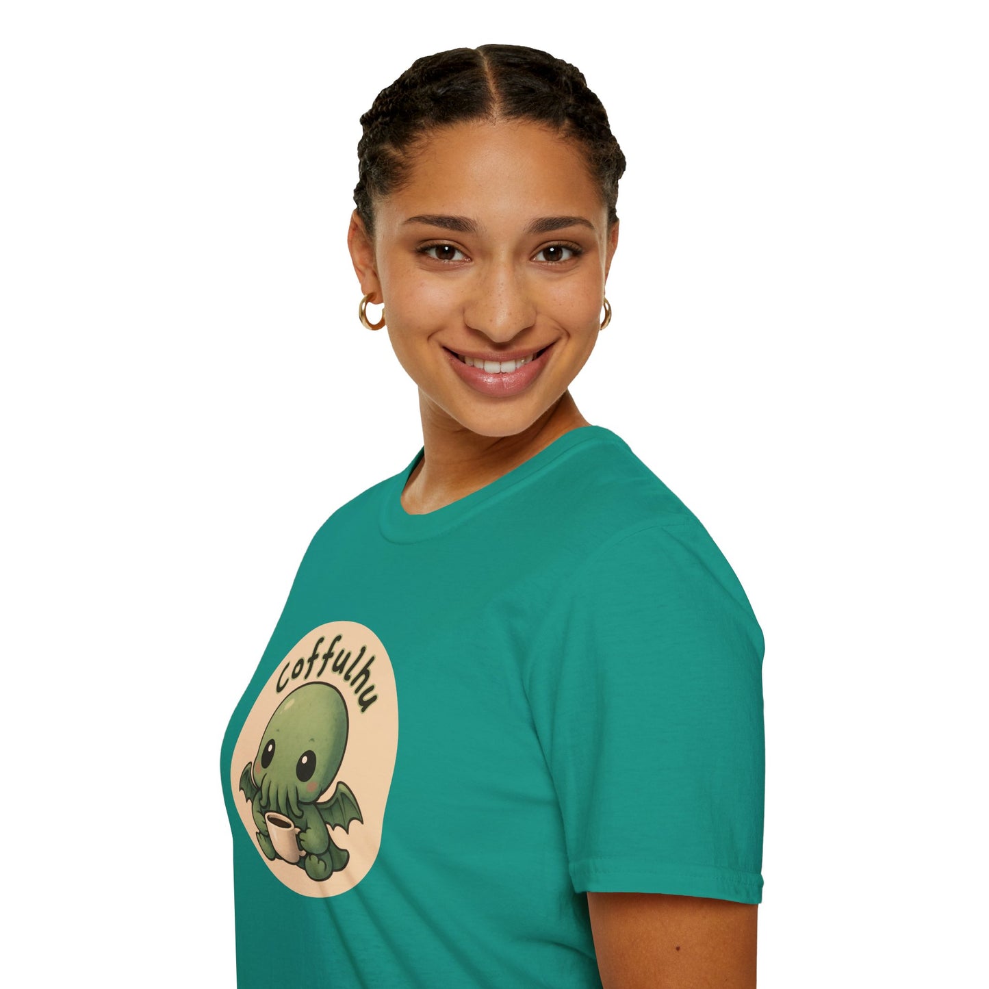 Cthulhu Coffulhu Coffee Pun - Unisex Softstyle T-Shirt