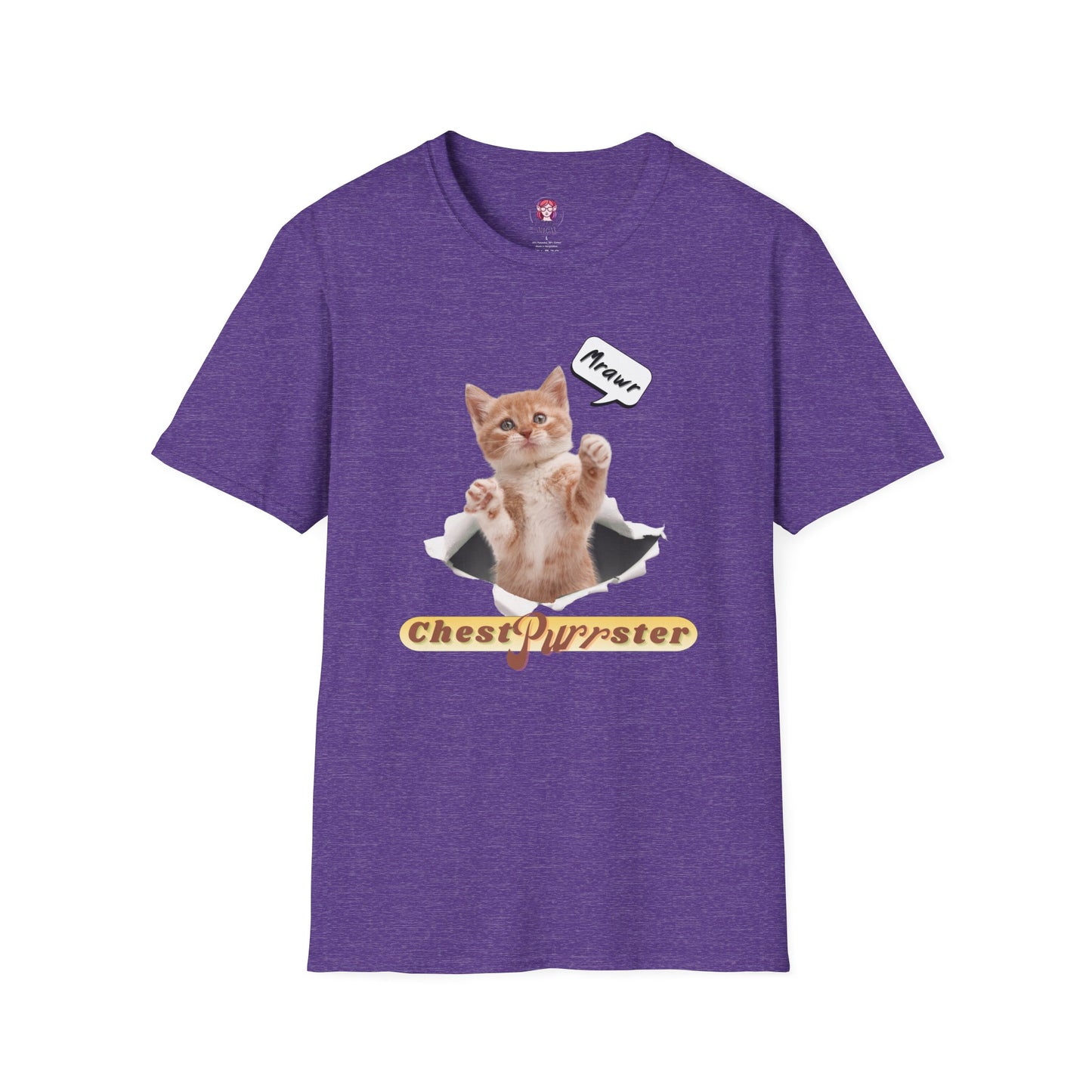 Cute Kitten ChestPurrster Pun - Unisex Softstyle T-Shirt