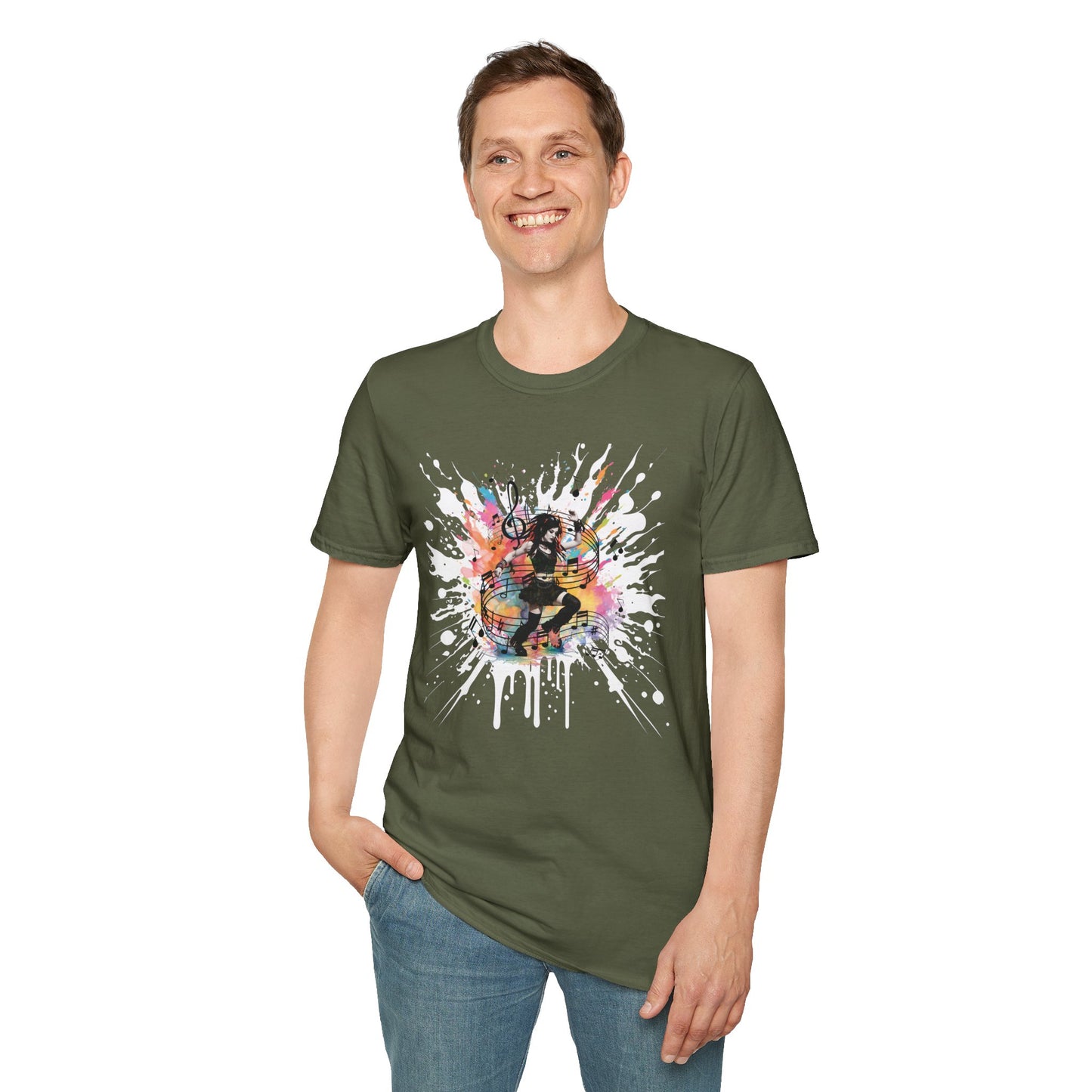 Colorful Music Brings Life Punk Dancer - Unisex Softstyle T-Shirt