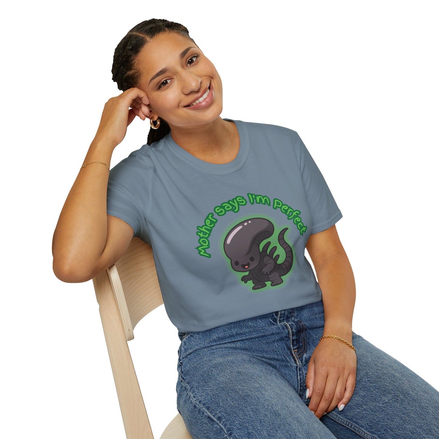 Alien Cute Xenomorph I'm Perfect - Unisex Softstyle T-Shirt