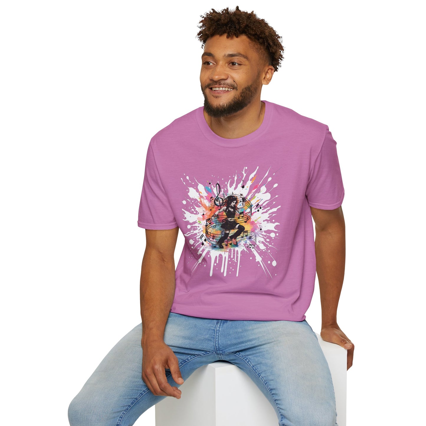 Colorful Music Brings Life Punk Dancer - Unisex Softstyle T-Shirt