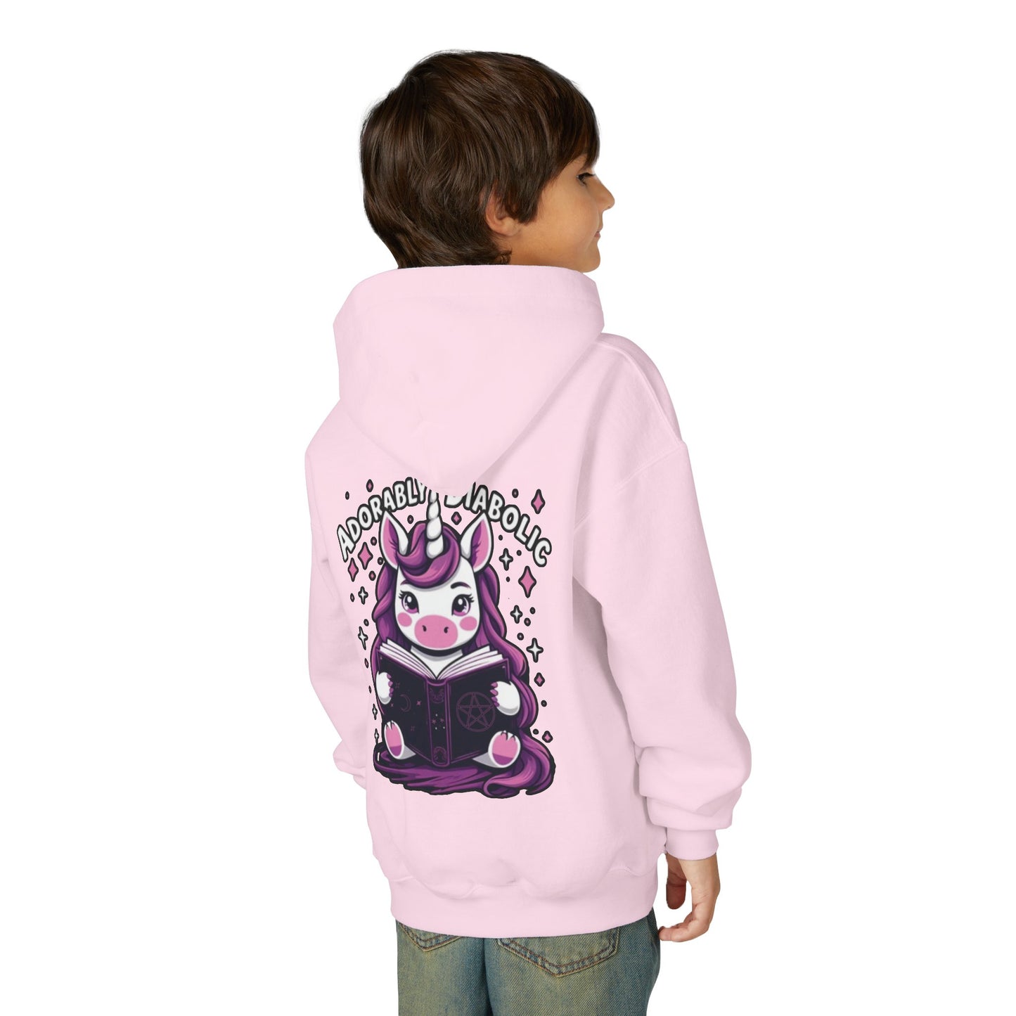 Adorably Diabolic Unicorn Magic - Youth Heavy Blend Hooded Sweatshirt