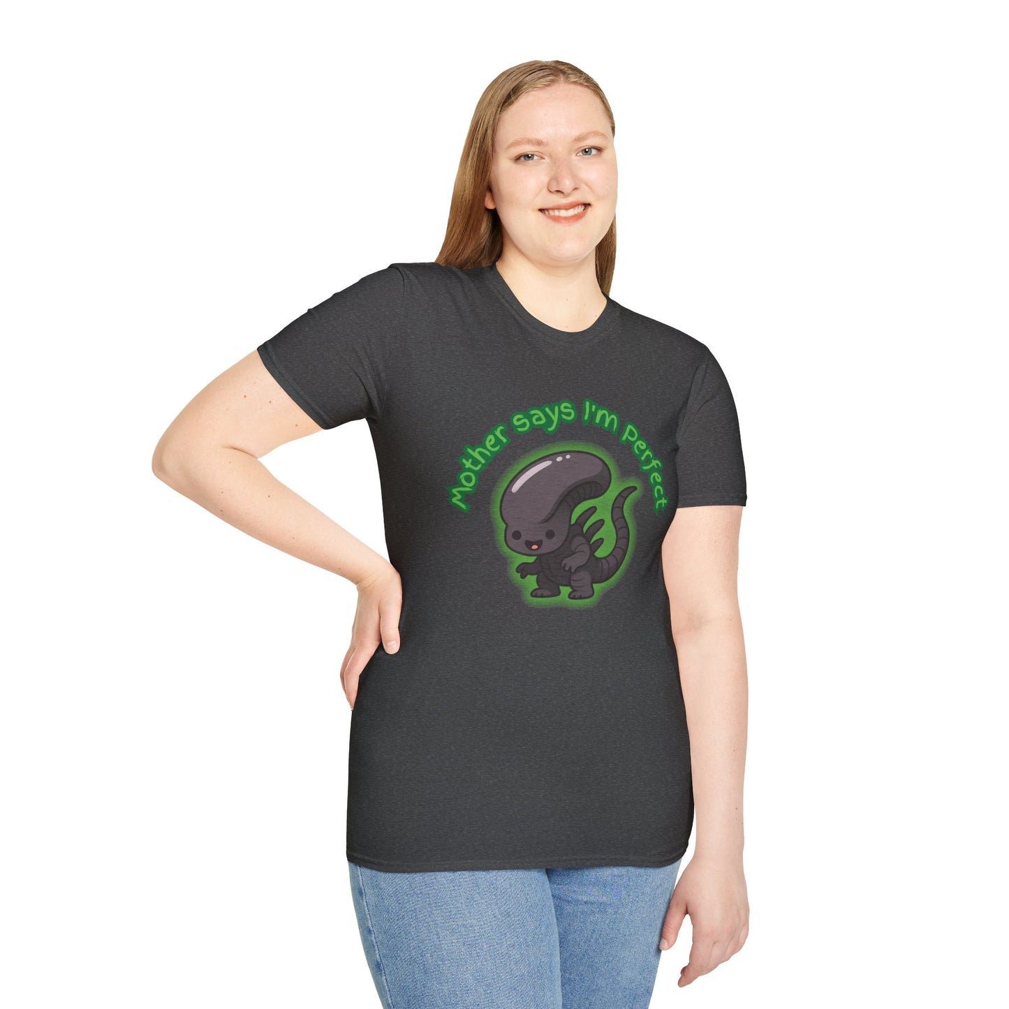 Alien Cute Xenomorph I'm Perfect - Unisex Softstyle T-Shirt