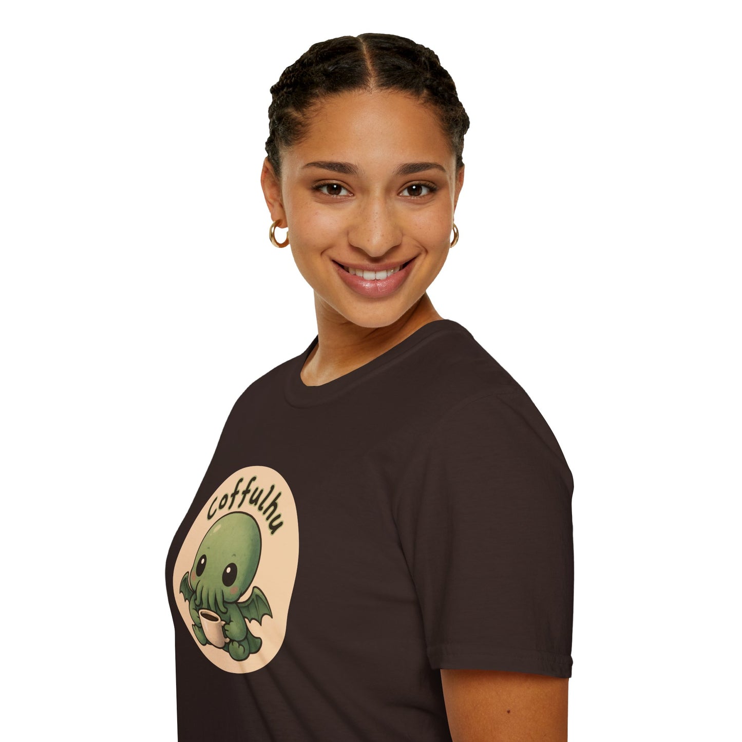 Cthulhu Coffulhu Coffee Pun - Unisex Softstyle T-Shirt