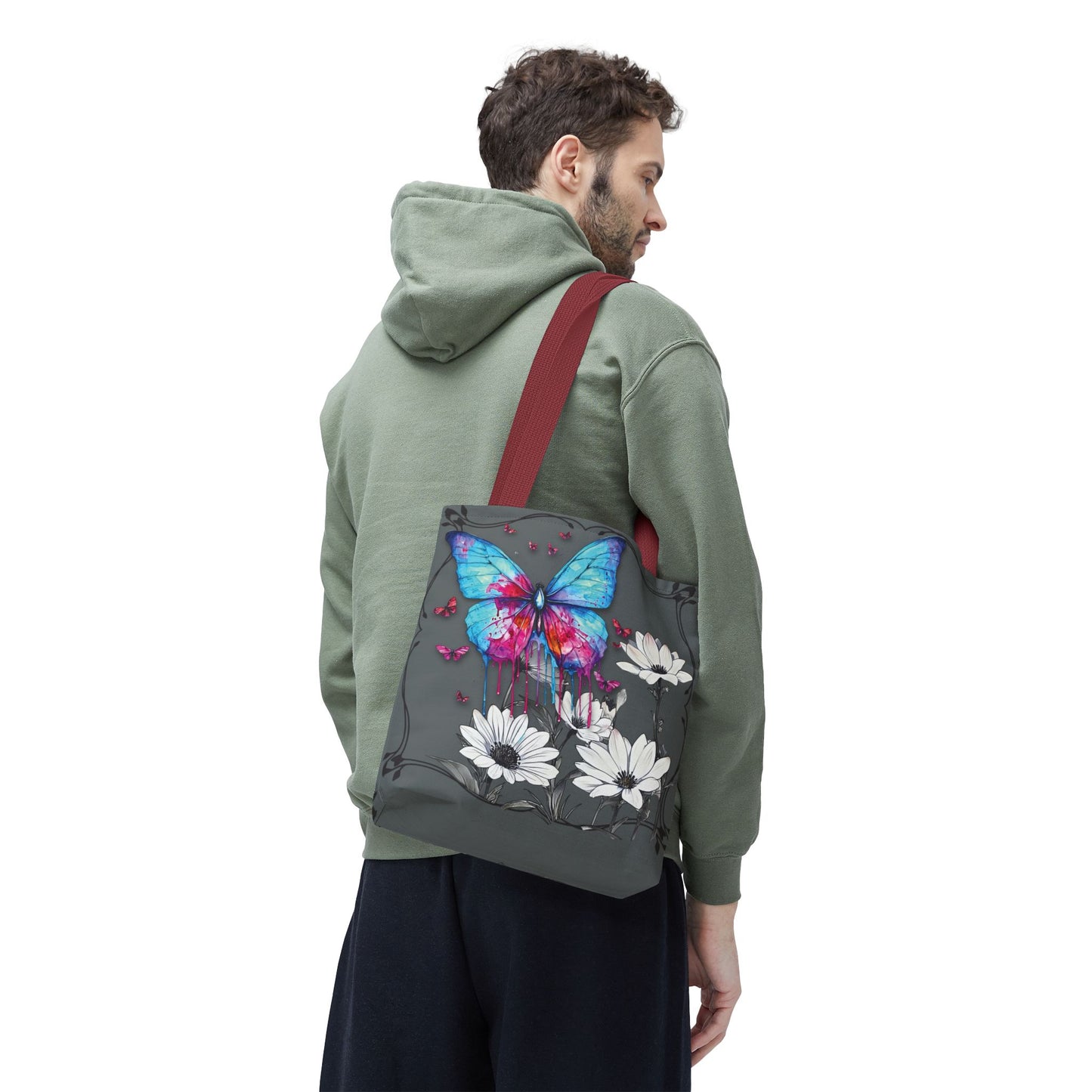 Painted Butterfly in Black and White Tote Bag